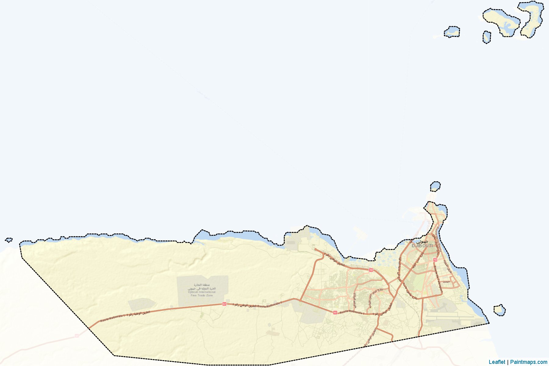 Muestras de recorte de mapas Djibouti (Djibouti)-2