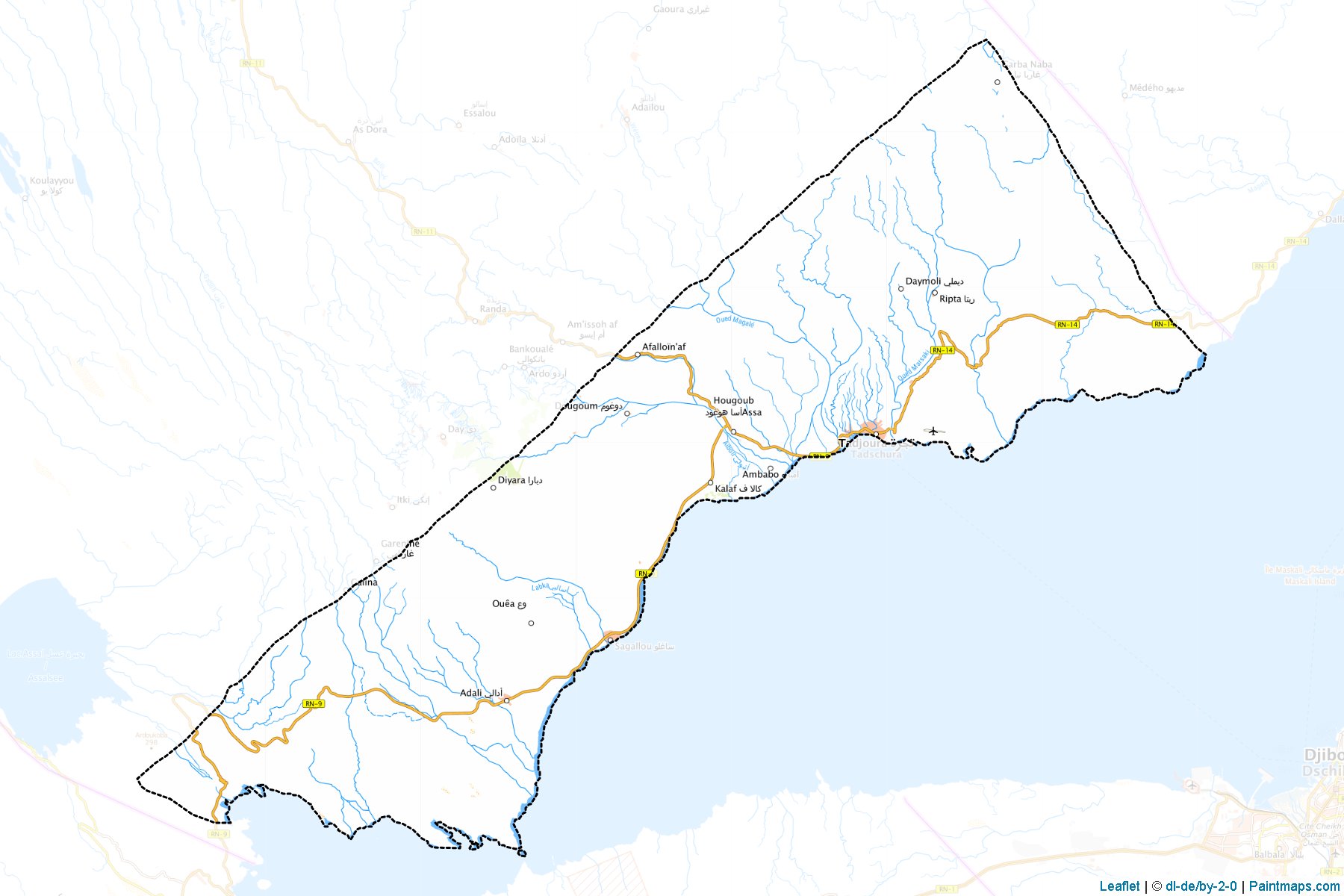 Muestras de recorte de mapas Tadjourah (Tadjourah)-1