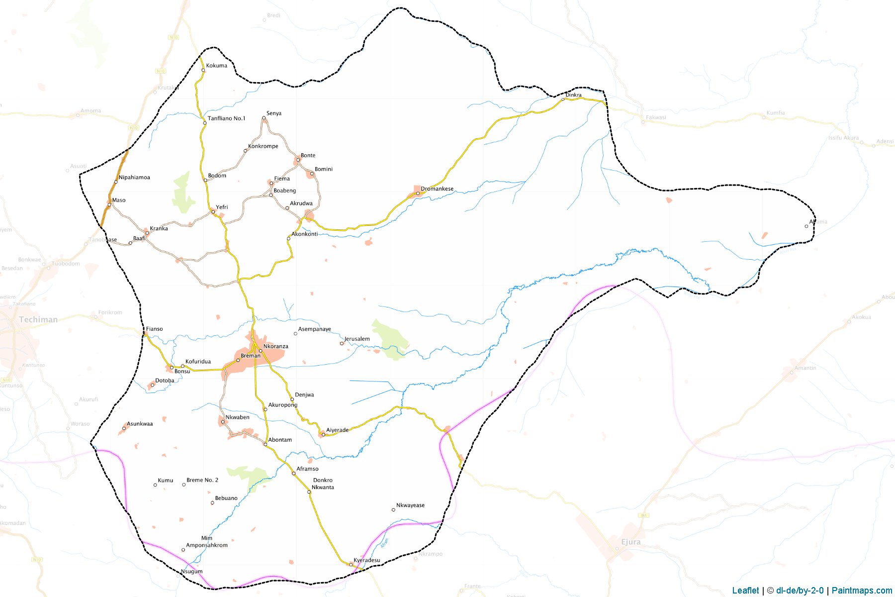 Muestras de recorte de mapas Nkoranza (Brong Ahafo)-1