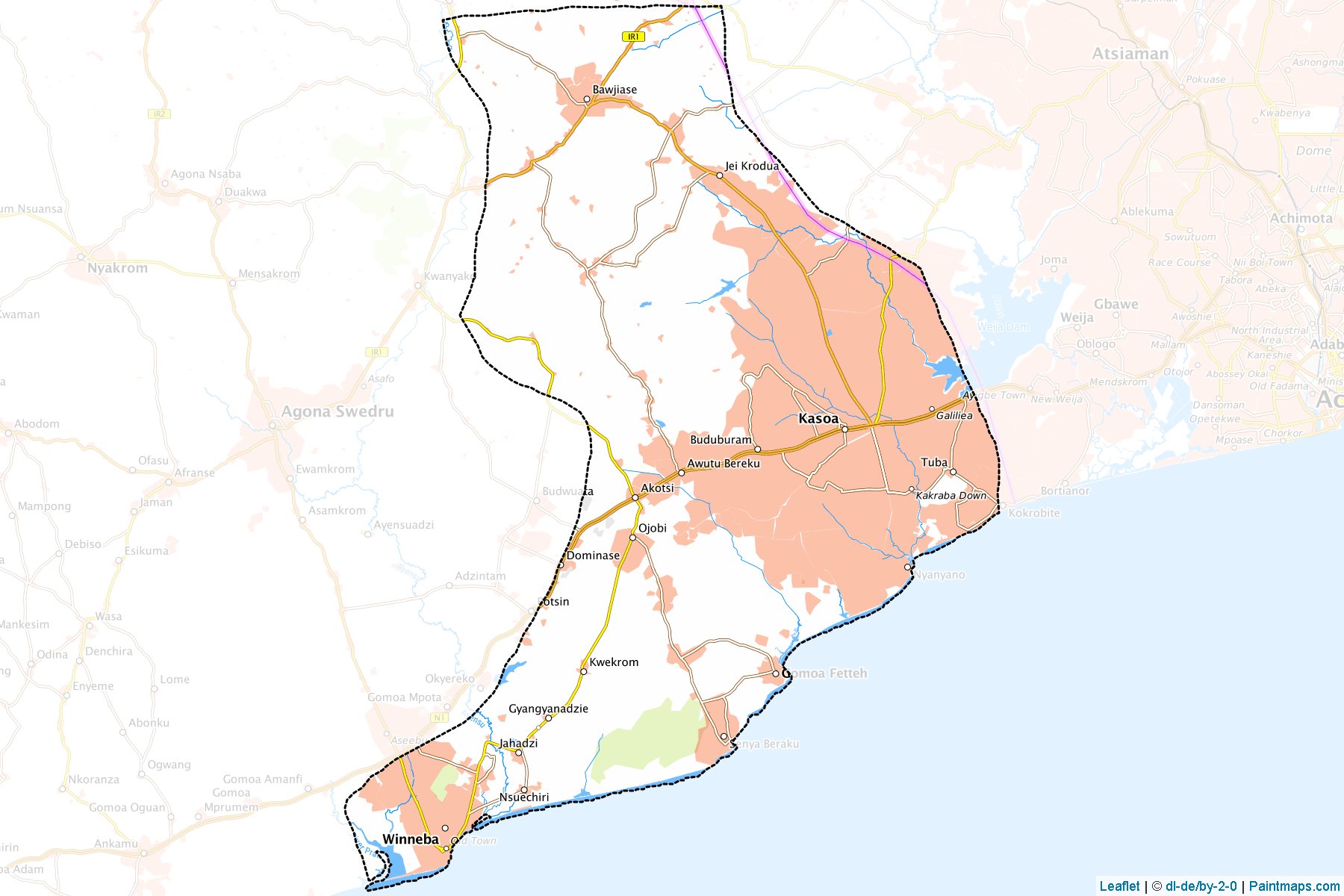 Muestras de recorte de mapas Awutu Efutu Senya (Central)-1