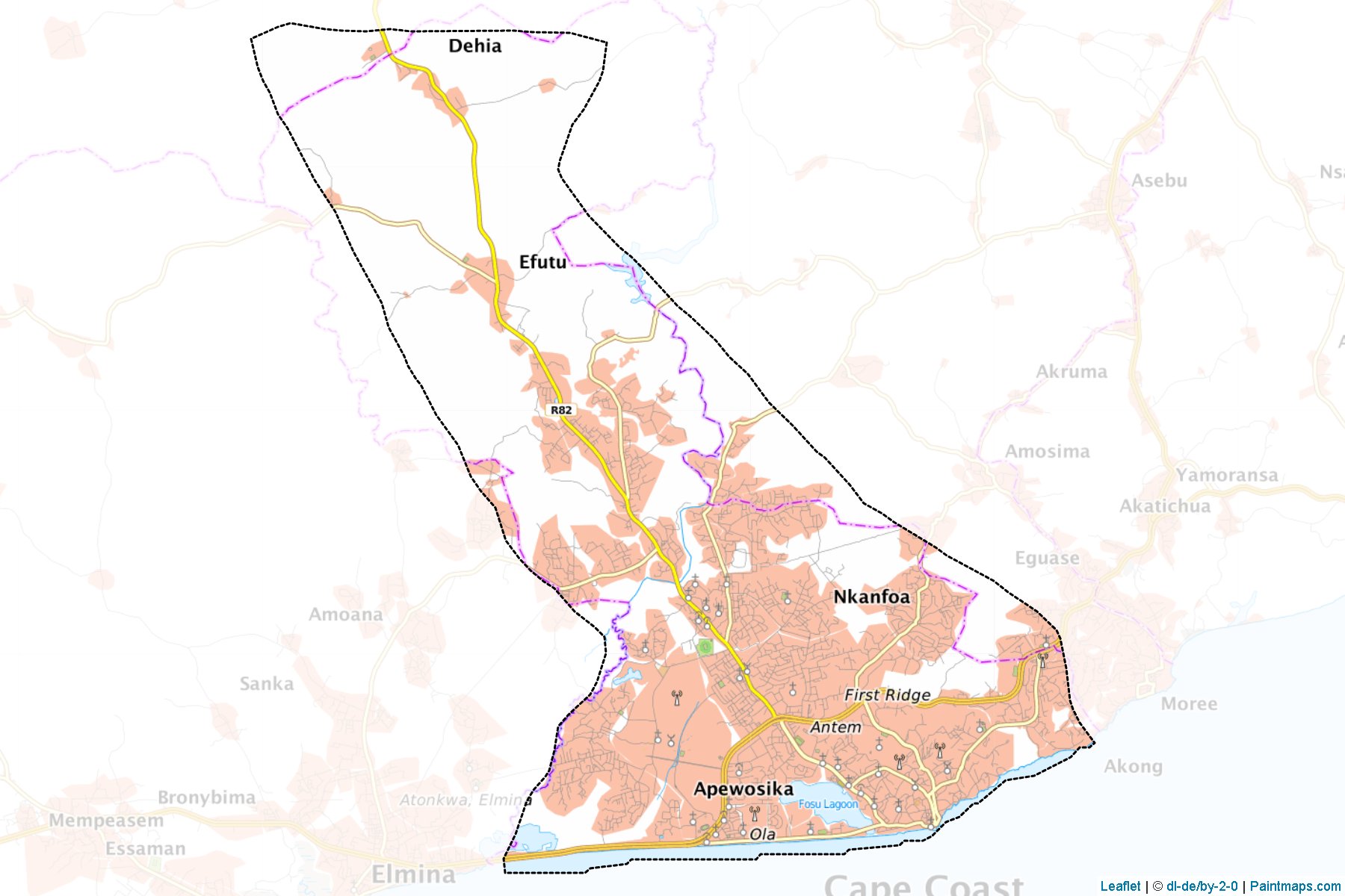 Cape Coast (Merkez Bölgesi) Haritası Örnekleri-1