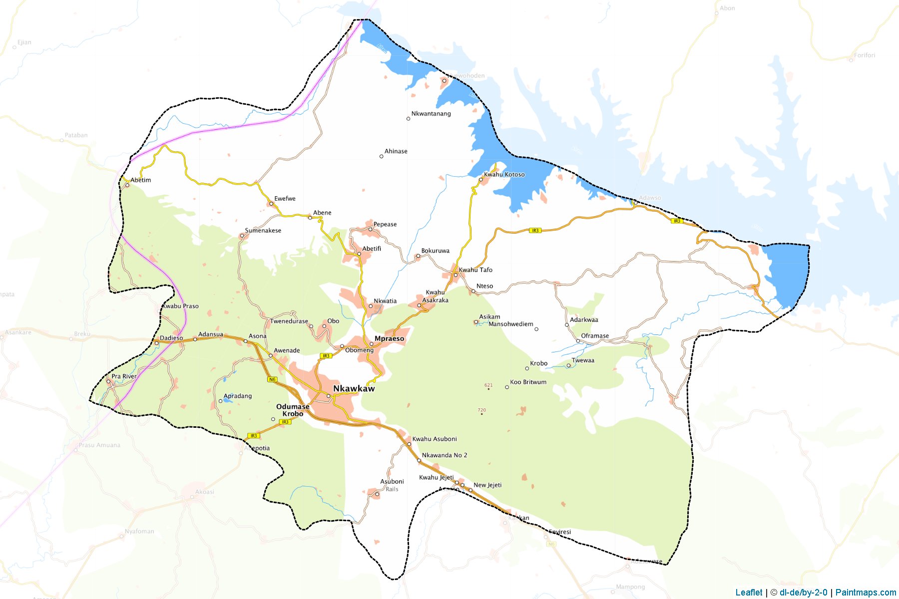 Muestras de recorte de mapas Kwahu South (Eastern)-1