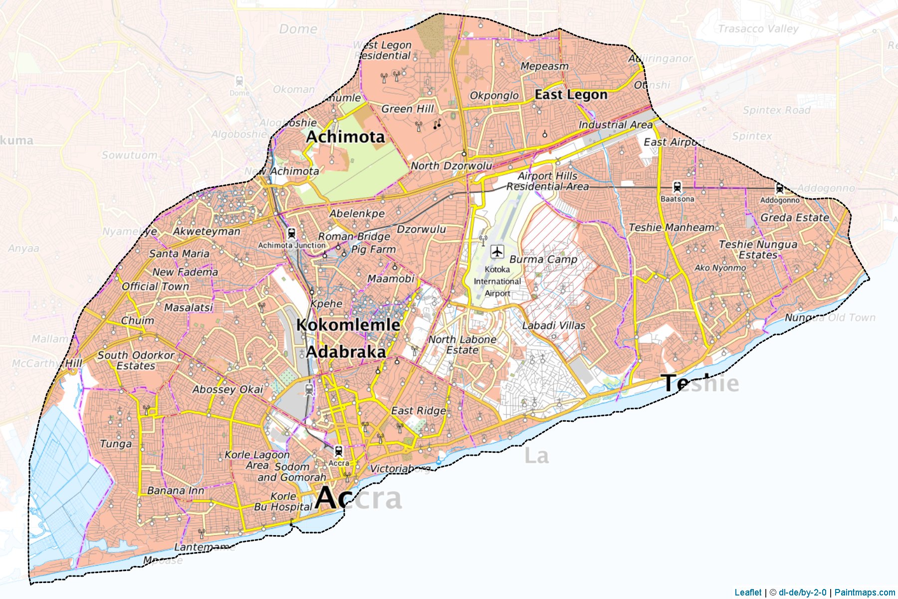 Accra (Greater Accra) Map Cropping Samples-1