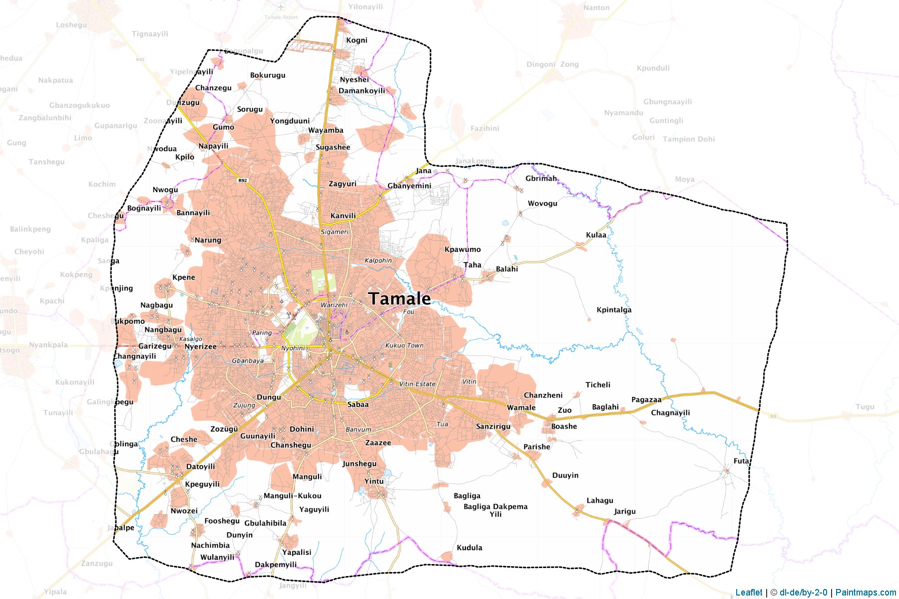 Muestras de recorte de mapas Tamale (Northern)-1