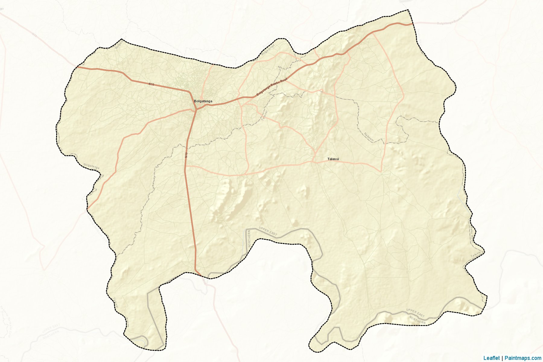 Muestras de recorte de mapas Bolgatanga (Upper East)-2