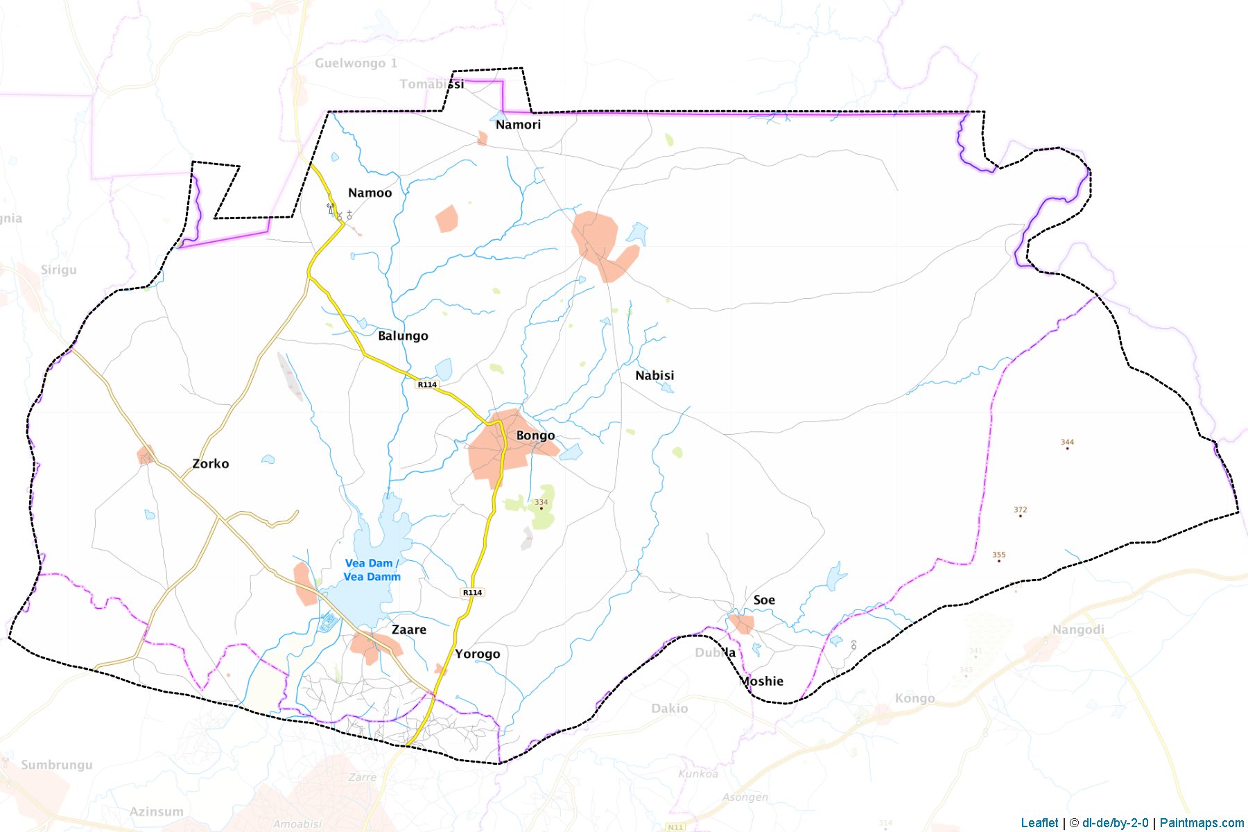 Muestras de recorte de mapas Bongo (Upper East)-1