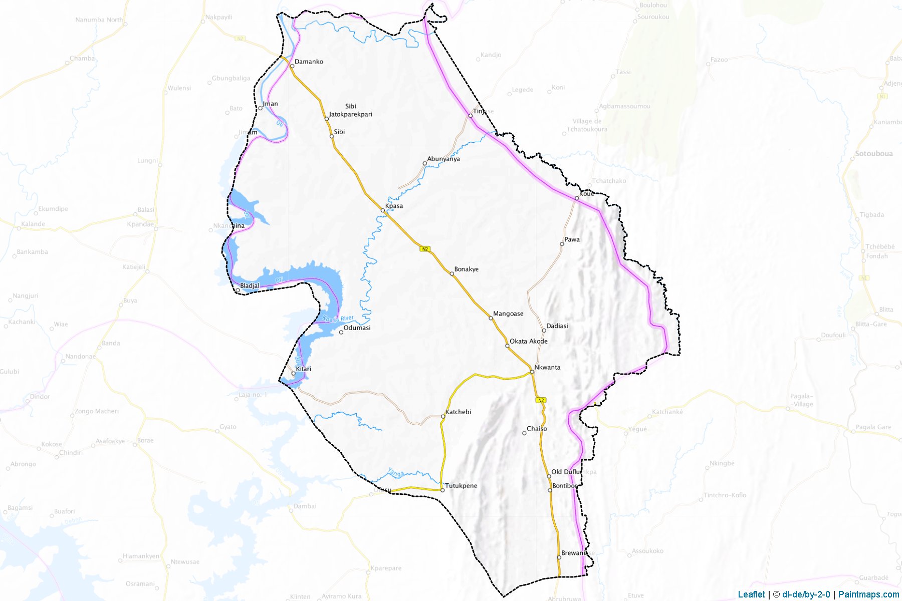 Muestras de recorte de mapas Nkwanta (Volta)-1