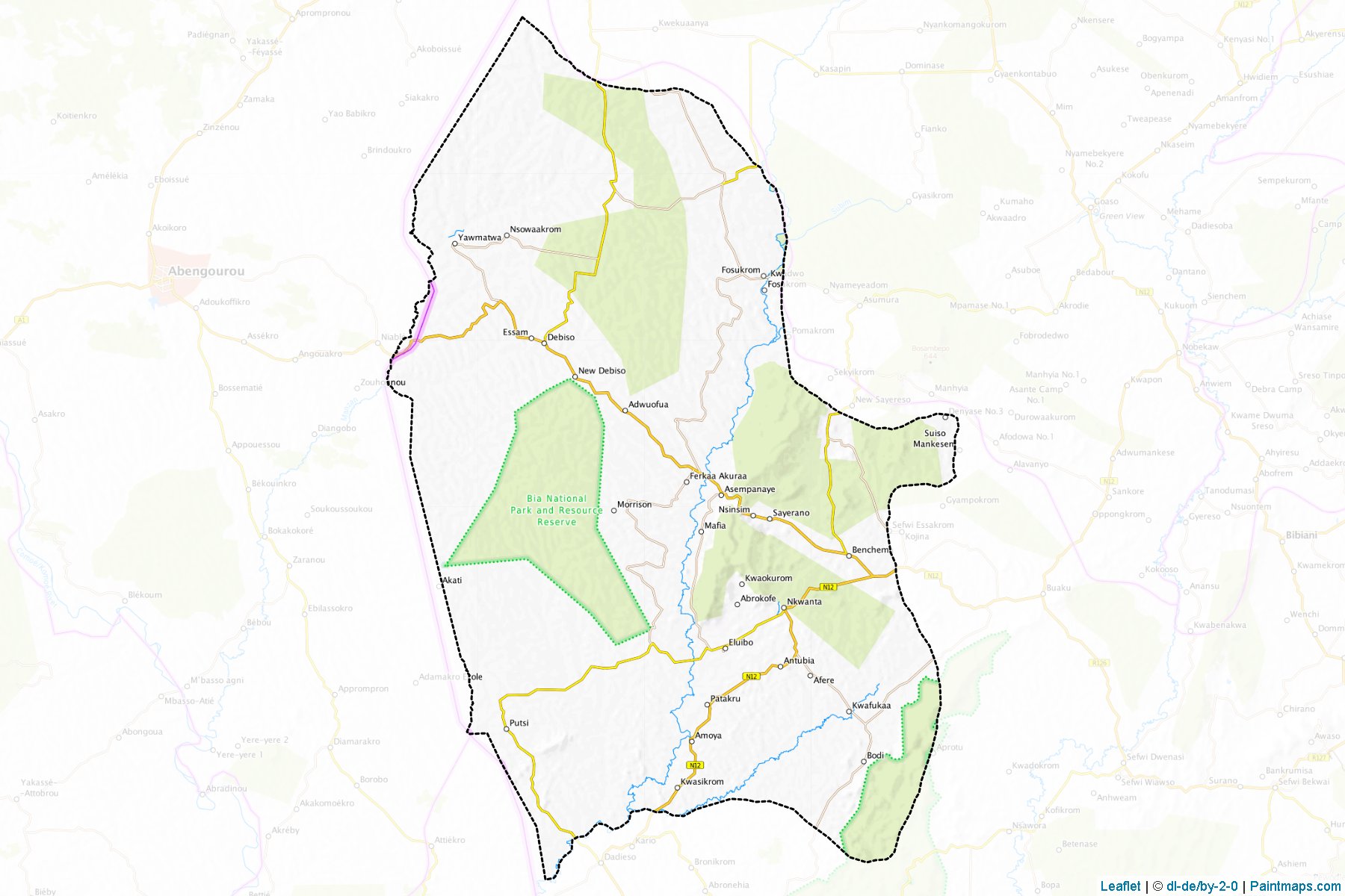 Muestras de recorte de mapas Juabeso/ Bia (Western)-1