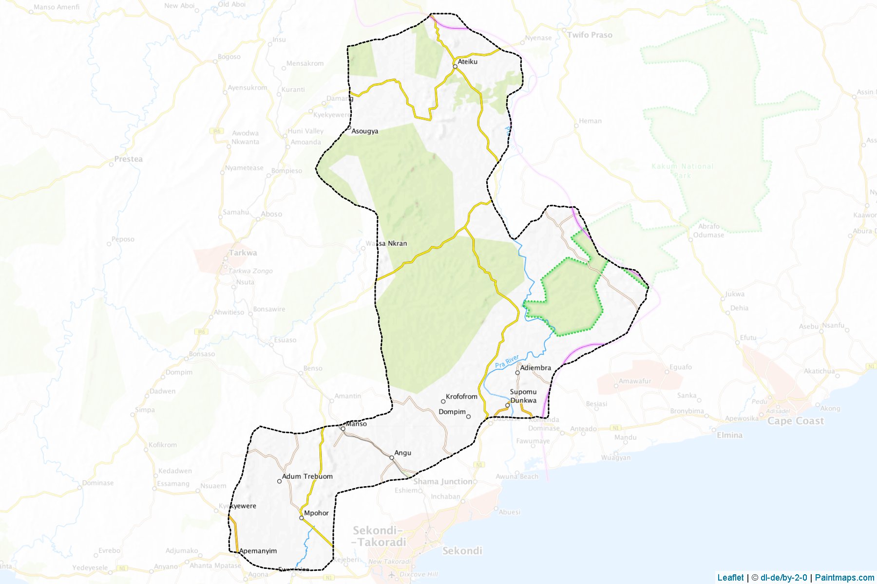 Muestras de recorte de mapas Mpohor Wassa East (Western)-1