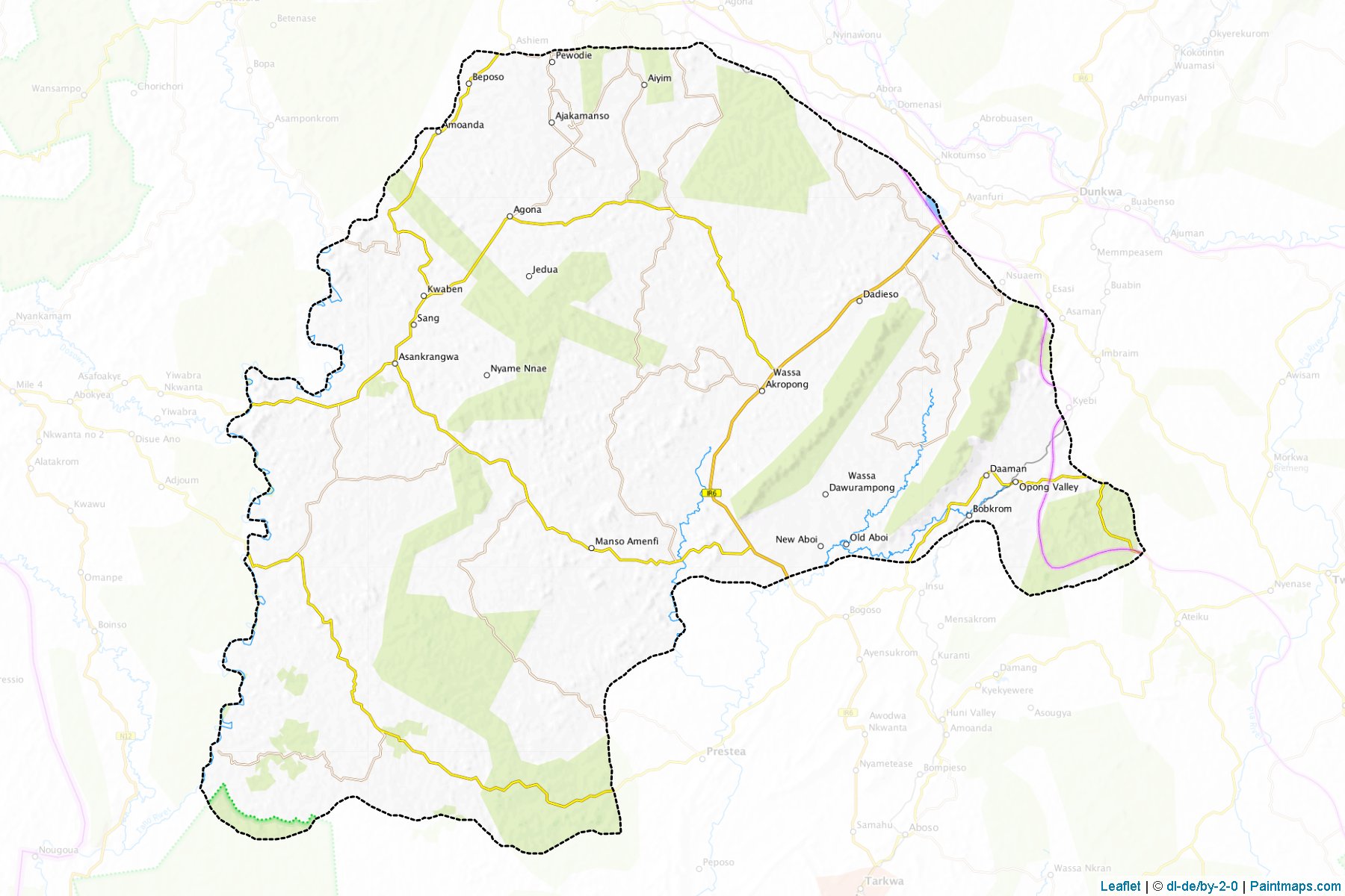 Muestras de recorte de mapas Wassa Amenfi (Western)-1