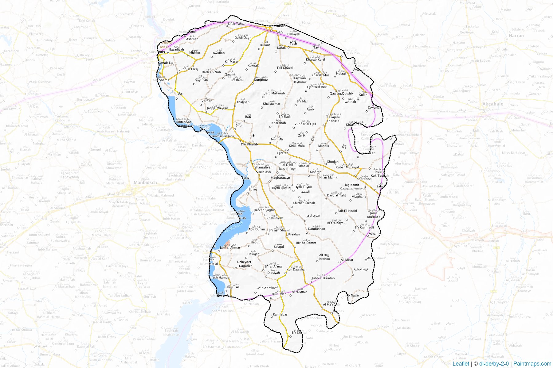 Muestras de recorte de mapas Ain Al Arab (Aleppo)-1