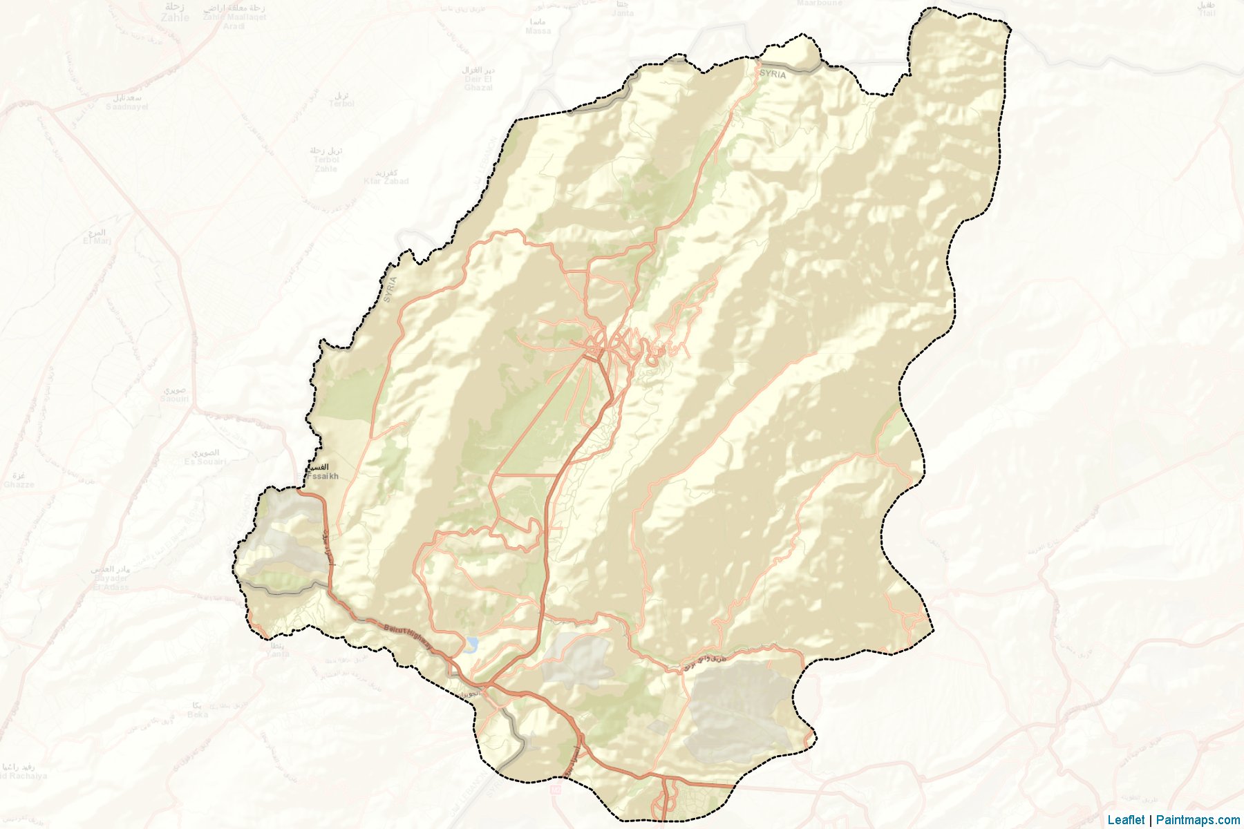 Muestras de recorte de mapas Az-Zabdani (Rif Dimashq)-2