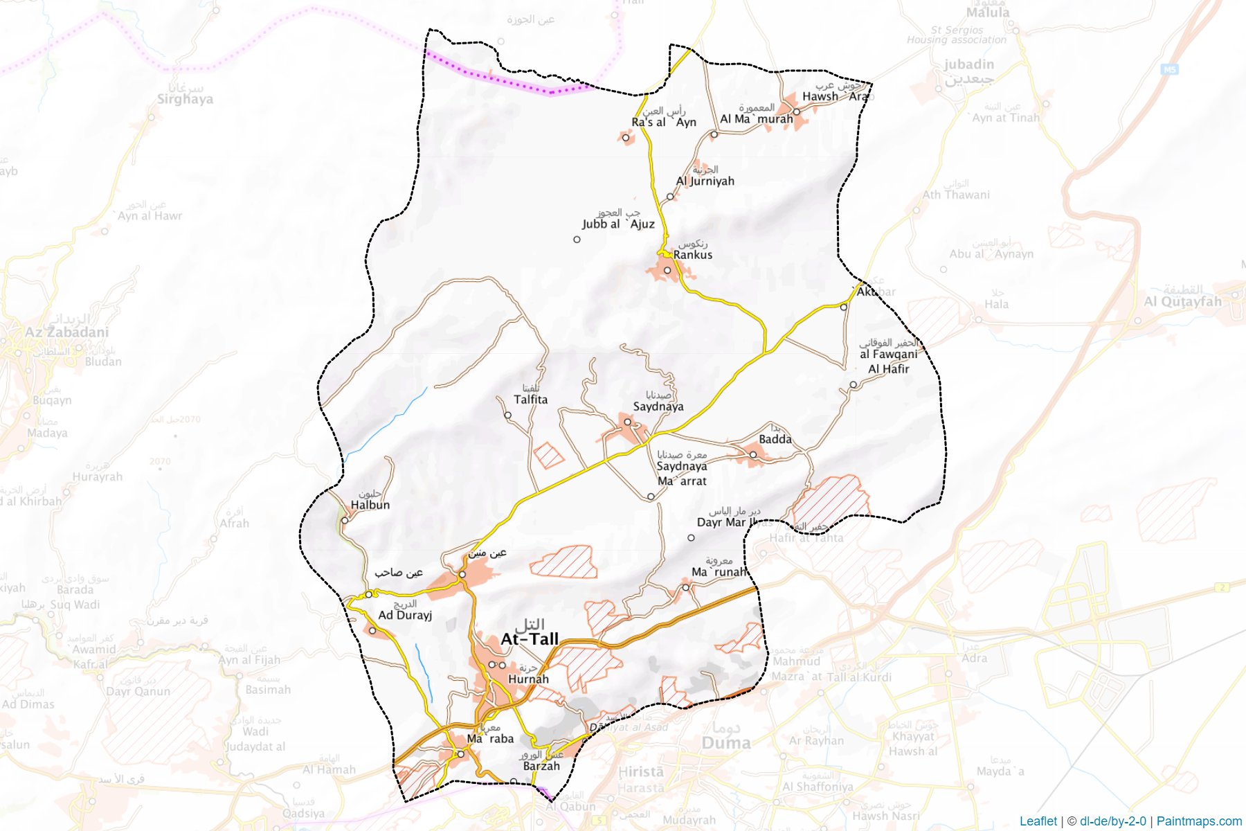 Muestras de recorte de mapas At Tall (Rif Dimashq)-1