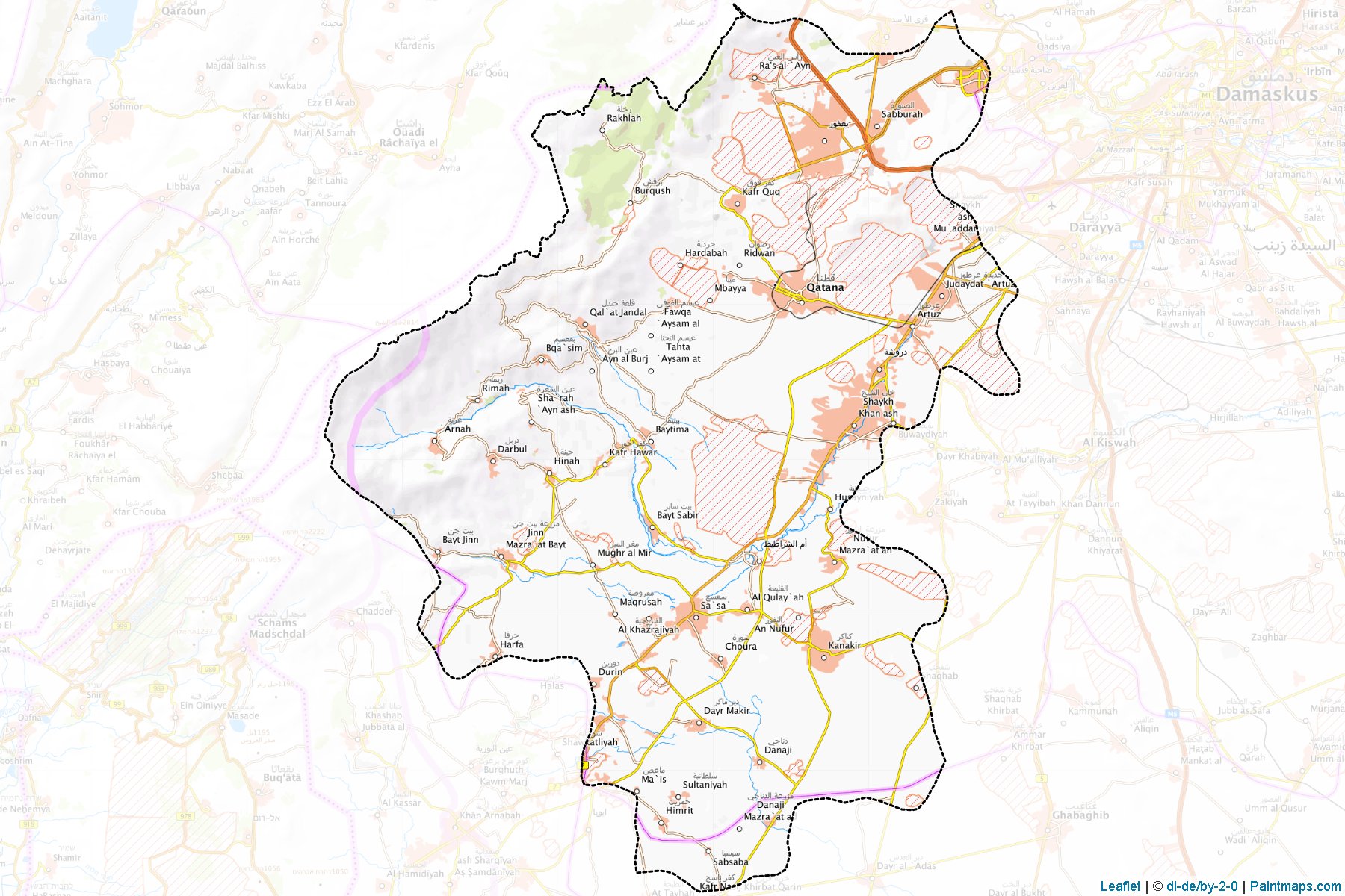 Muestras de recorte de mapas Qatana (Rif Dimashq)-1