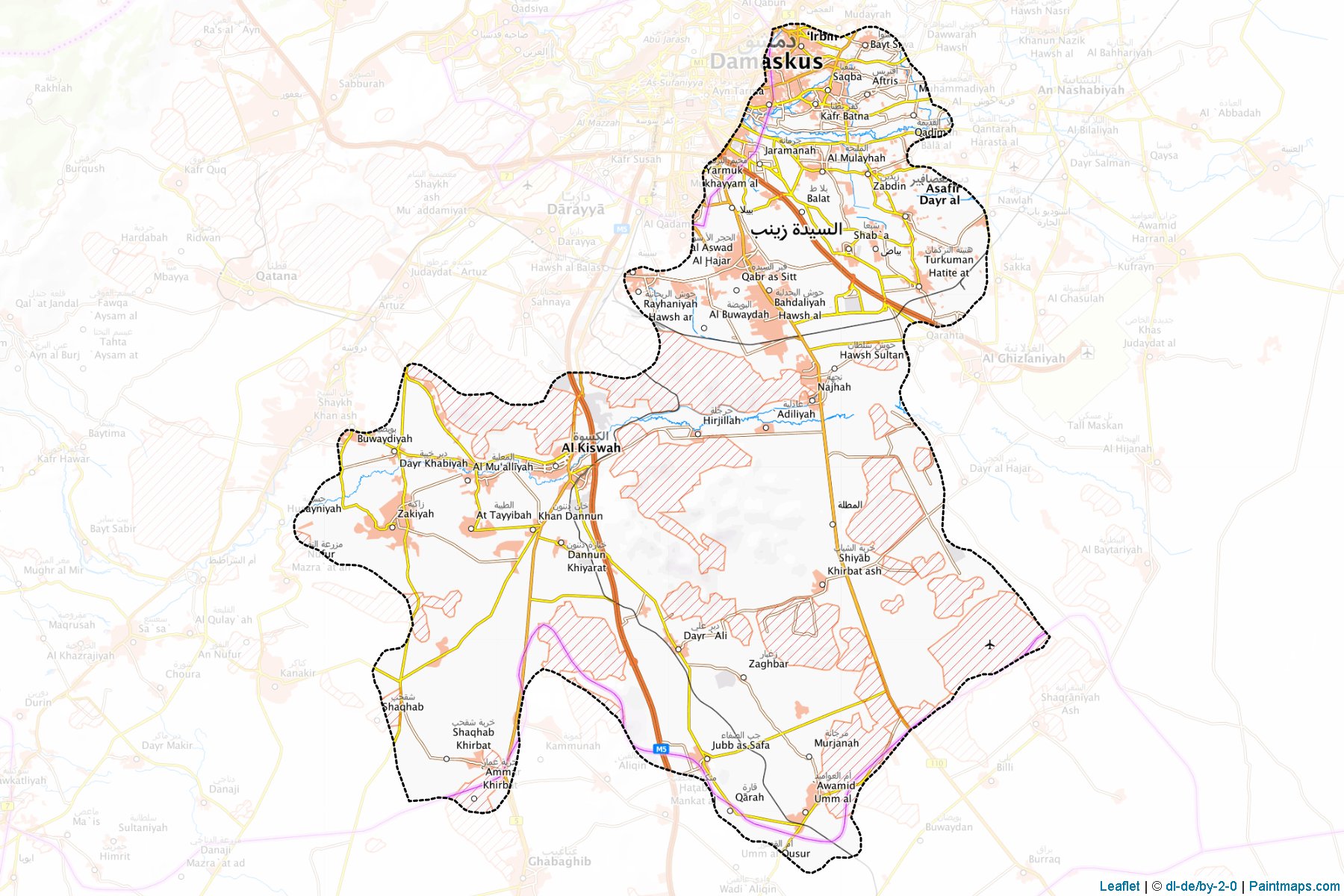 Muestras de recorte de mapas Rural Damascus (Rif Dimashq)-1