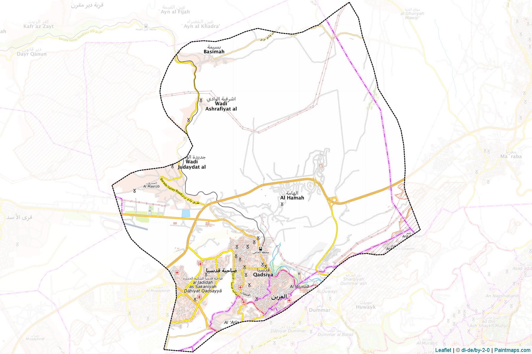 Muestras de recorte de mapas Rural Damascus (Rif Dimashq)-1