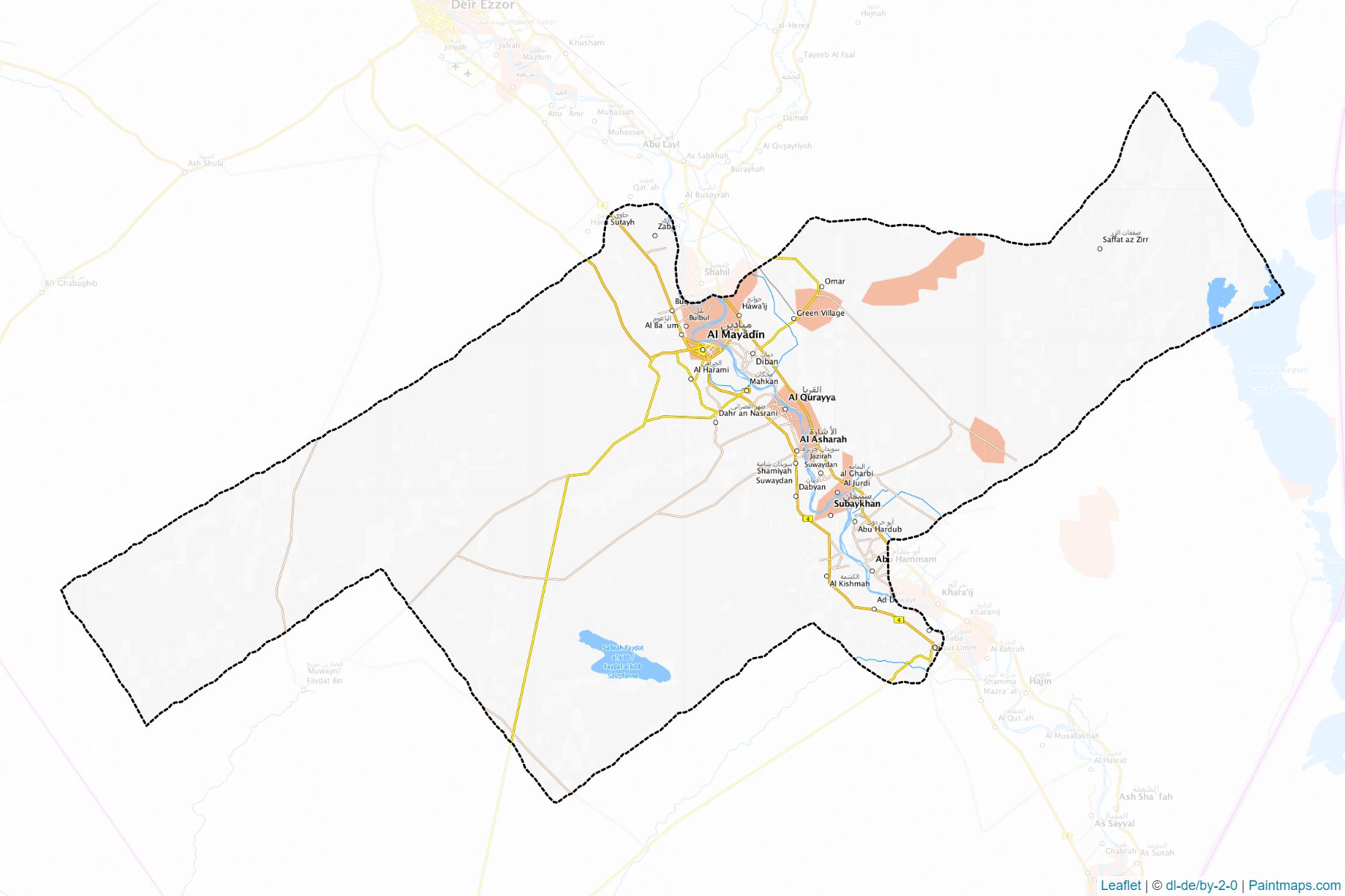 Muestras de recorte de mapas Al Mayadin (Days Az Zawr)-1