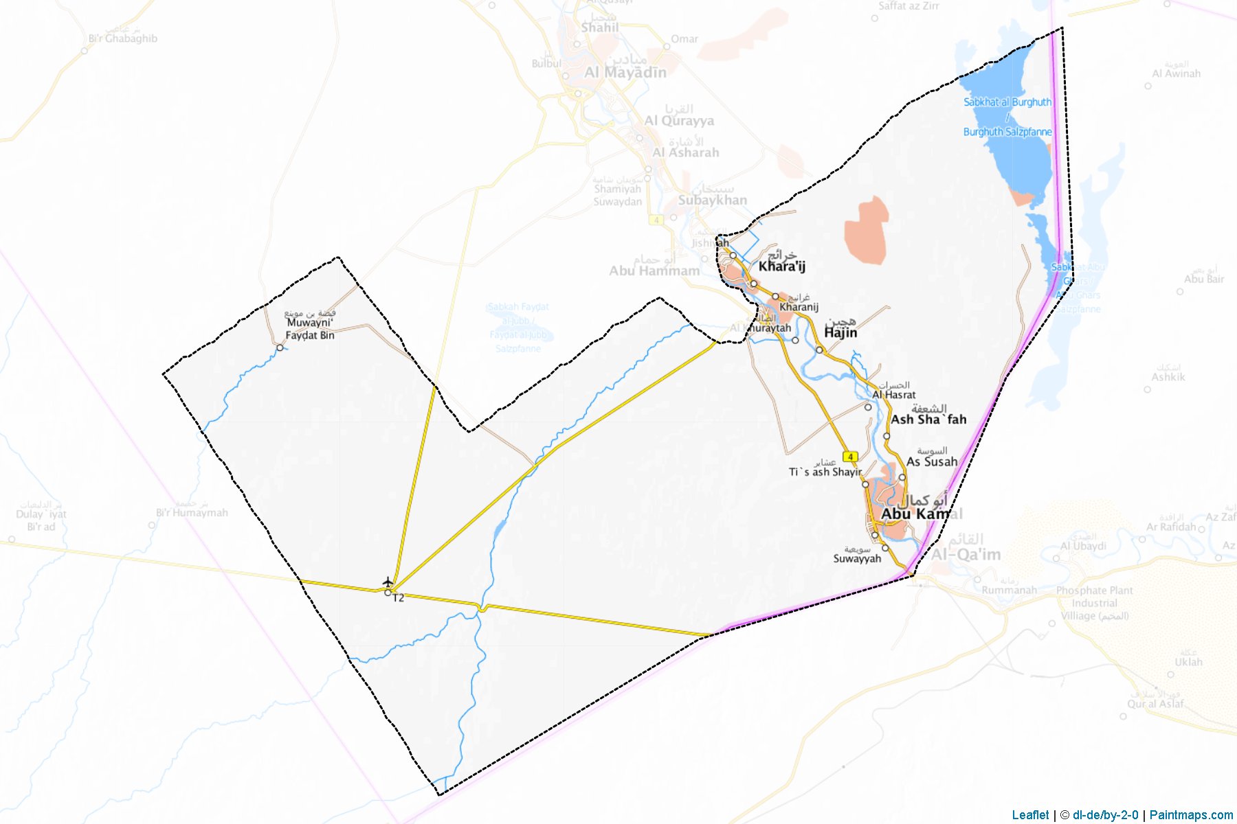 Muestras de recorte de mapas Abu Kamal (Days Az Zawr)-1