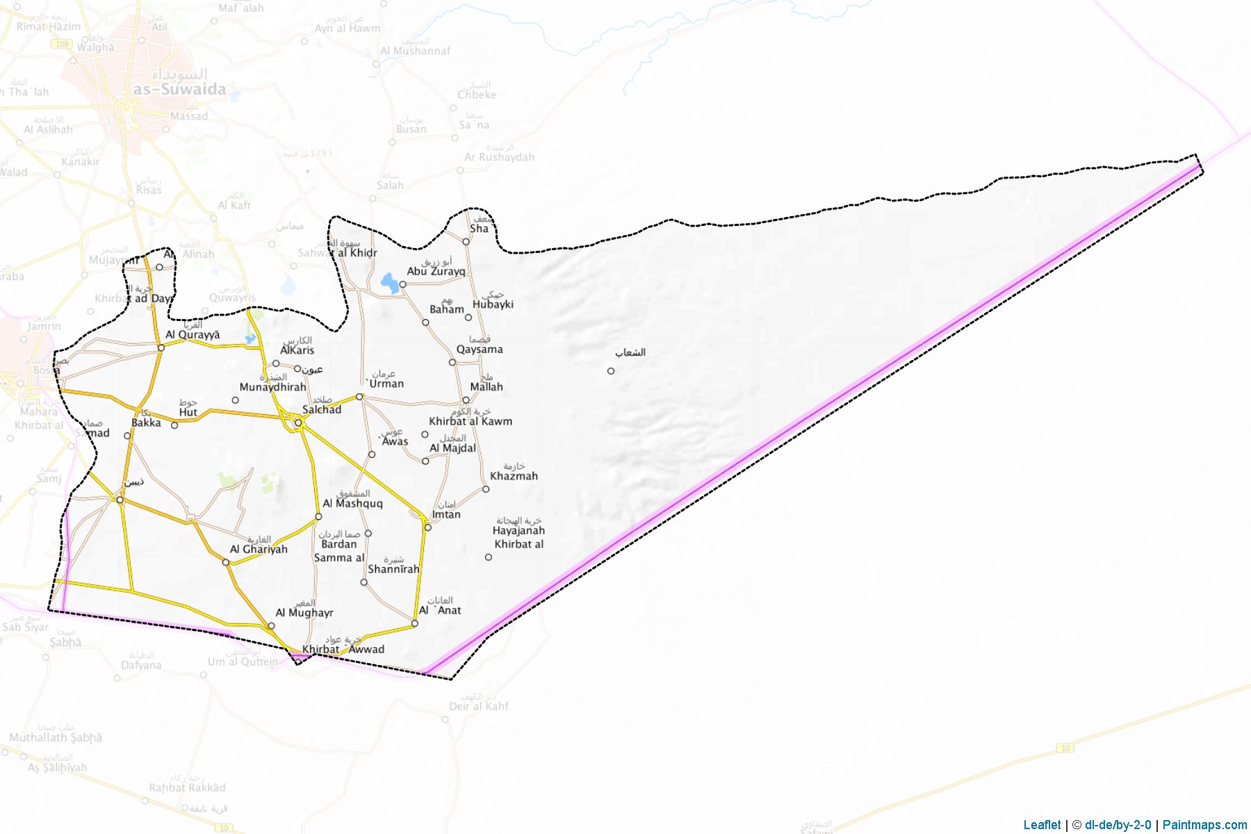 Muestras de recorte de mapas Salkhad (As Suwayda')-1