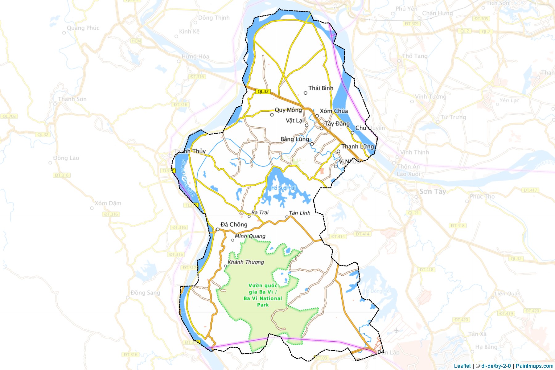 Muestras de recorte de mapas Ba Vi (Ha Tay)-1