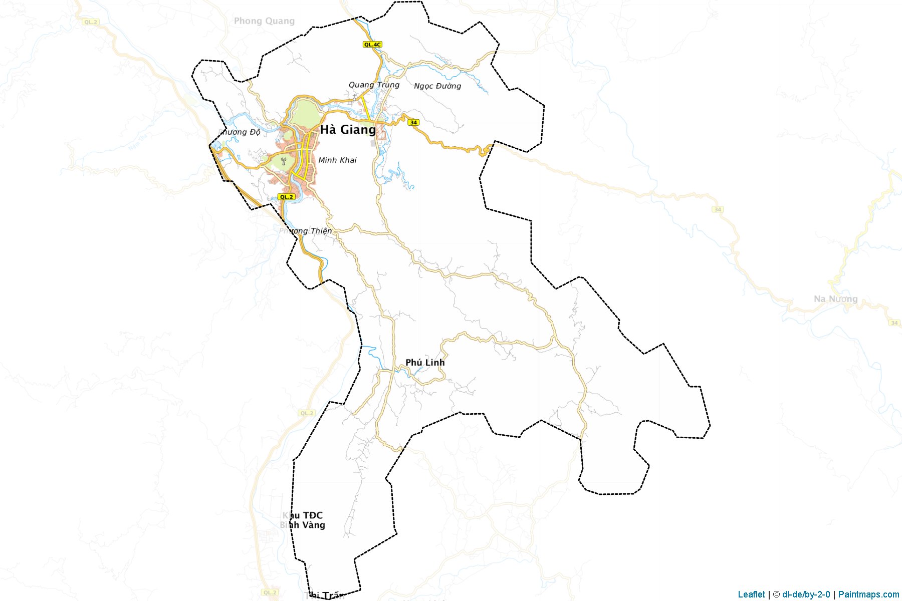 Muestras de recorte de mapas Ha Giang (Hà Giang)-1