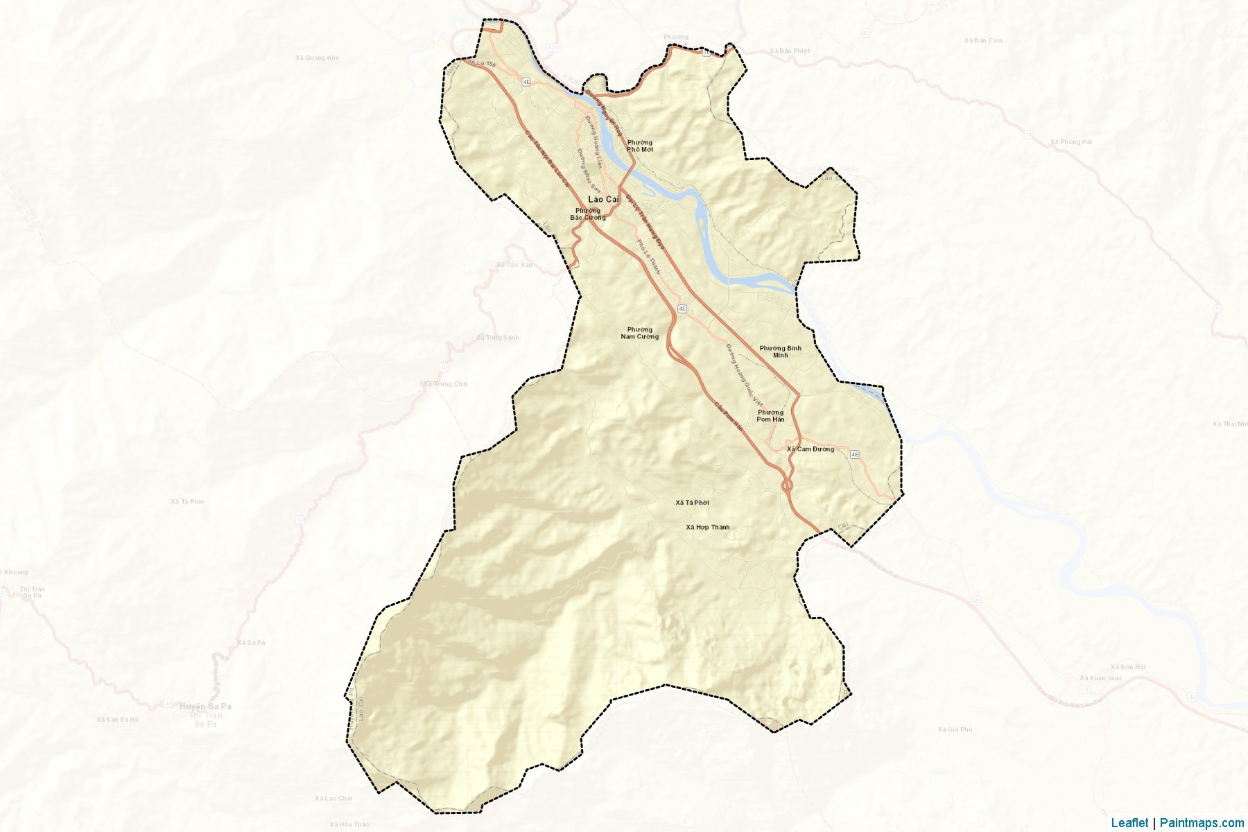 Muestras de recorte de mapas Lao Cai (Lào Cai)-2