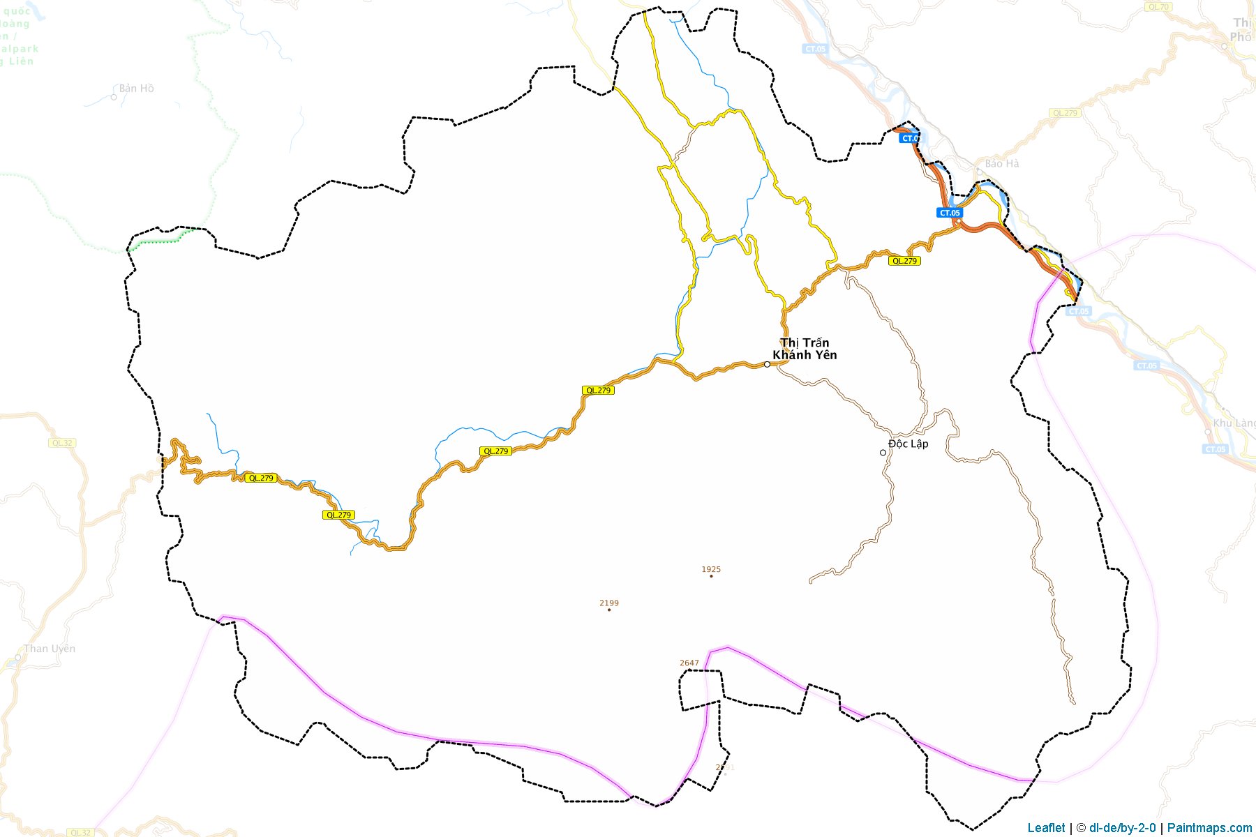 Muestras de recorte de mapas Van Ban (Lào Cai)-1