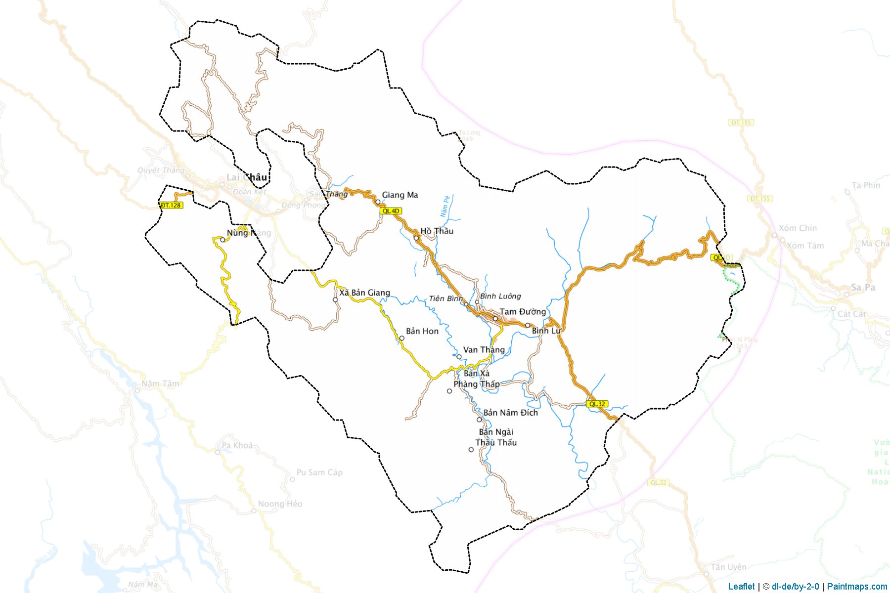 Muestras de recorte de mapas Tam Duong (Lai Chau)-1