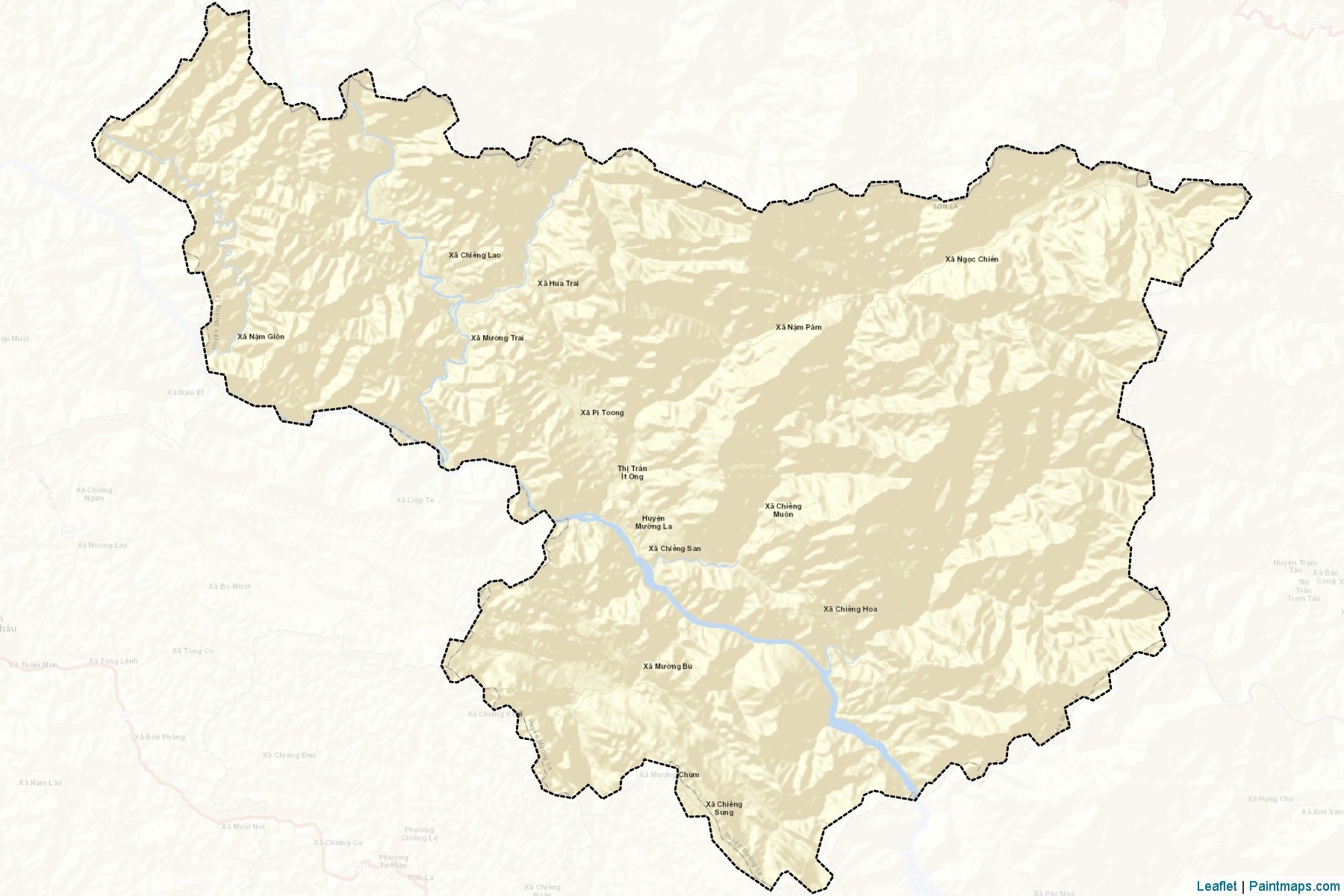 Muestras de recorte de mapas Muong La (Son La)-2