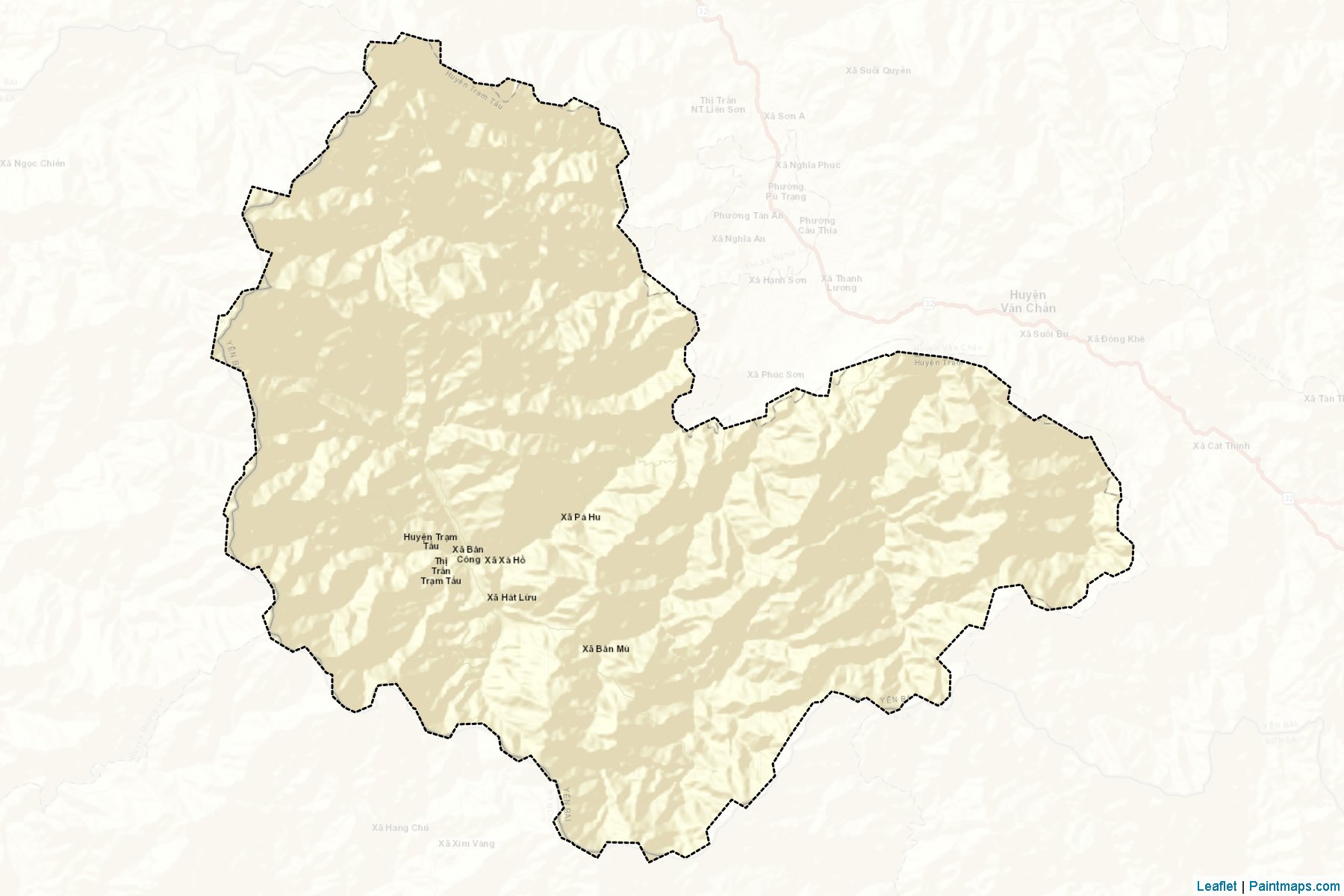 Muestras de recorte de mapas Tram Tau (Yên Bái)-2