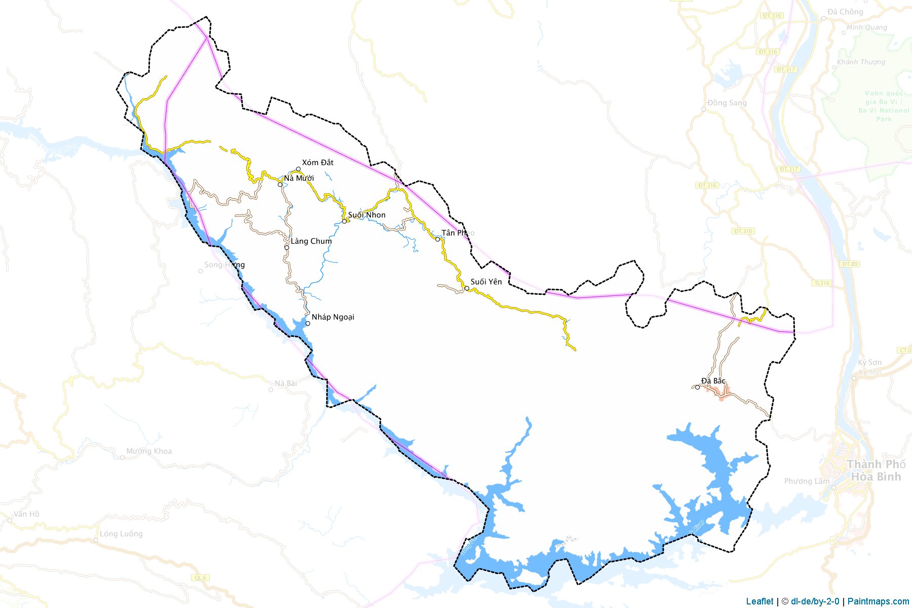 Muestras de recorte de mapas Da Bac (Hòa Bình)-1