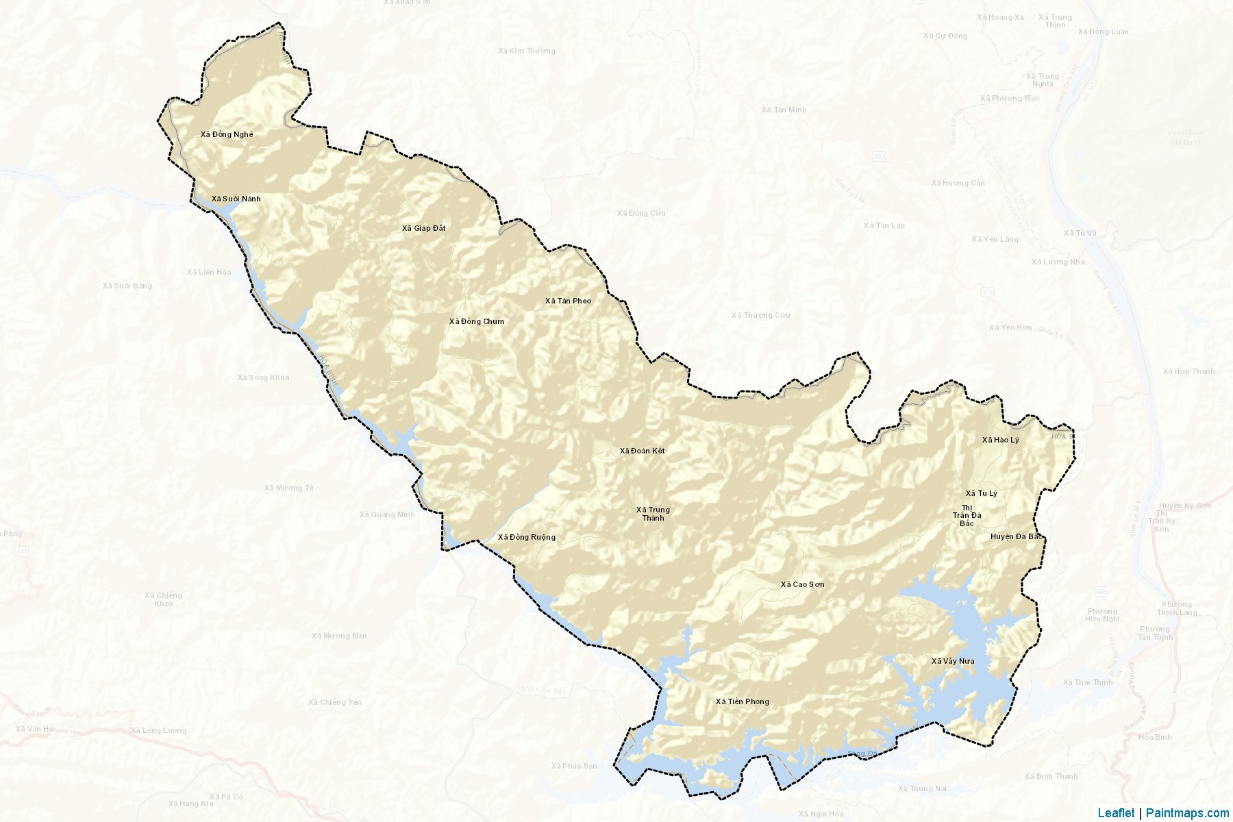 Muestras de recorte de mapas Da Bac (Hòa Bình)-2