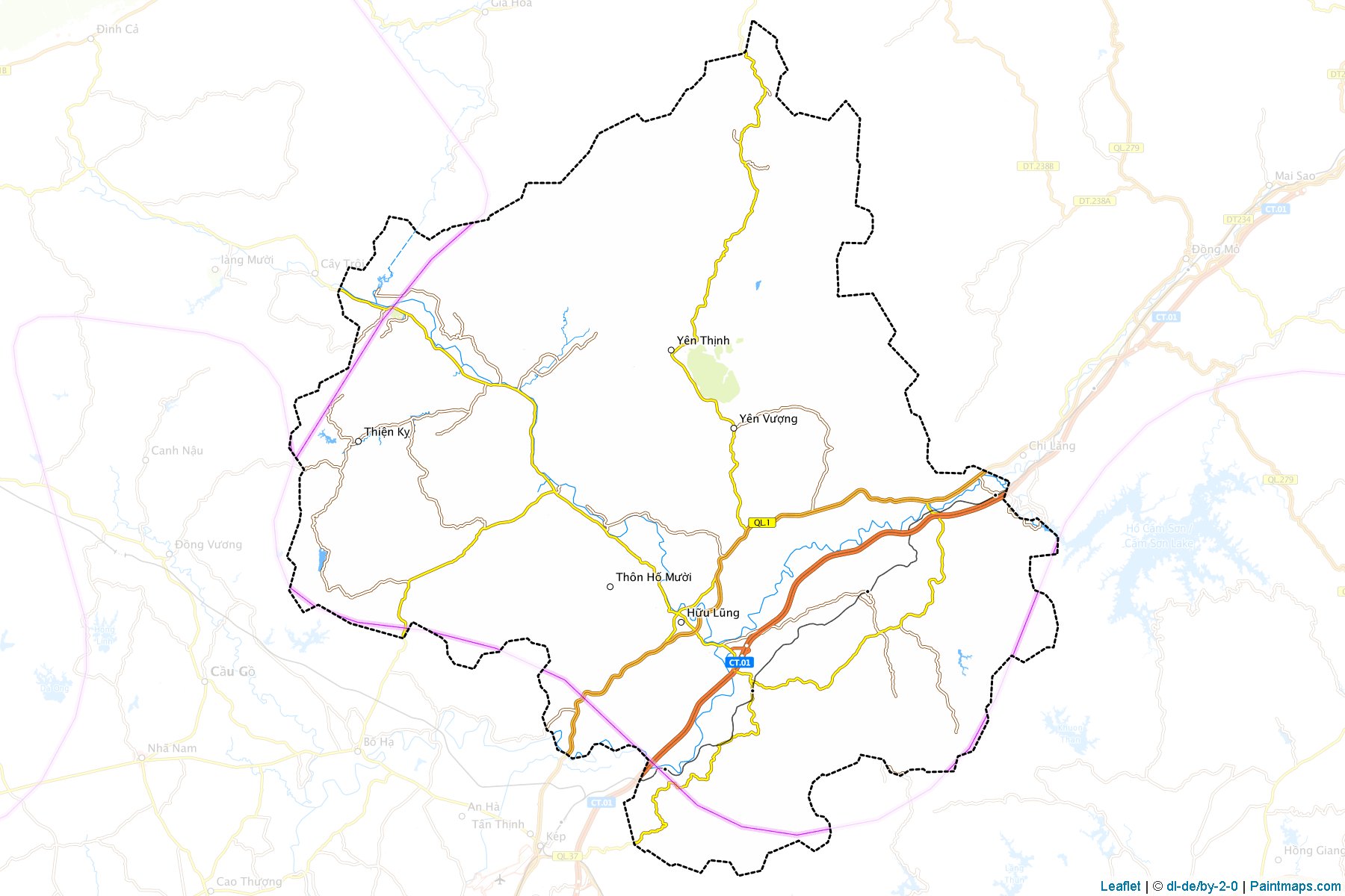 Muestras de recorte de mapas Huu Lung (Lạng Sơn)-1