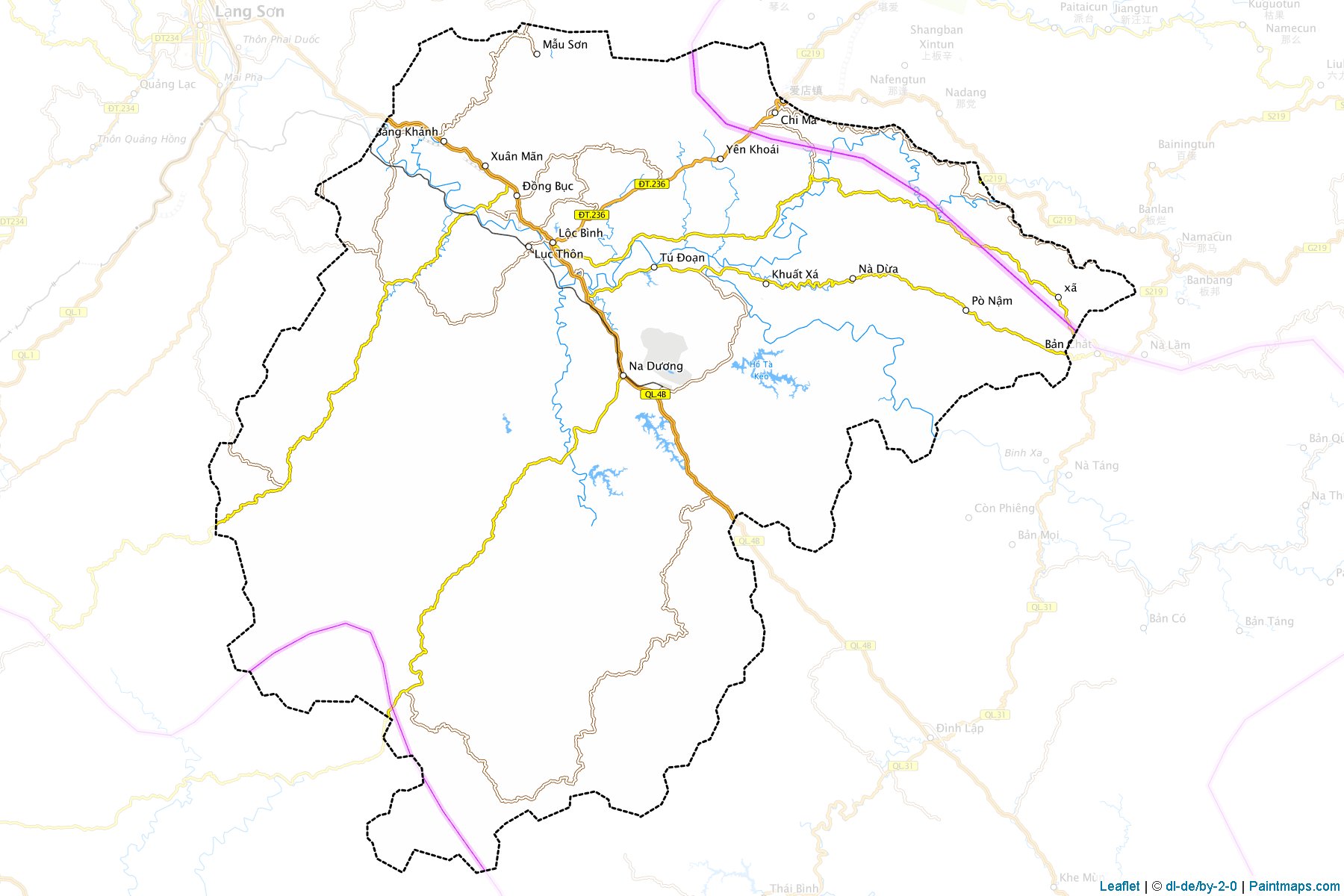 Muestras de recorte de mapas Loc Binh (Lạng Sơn)-1