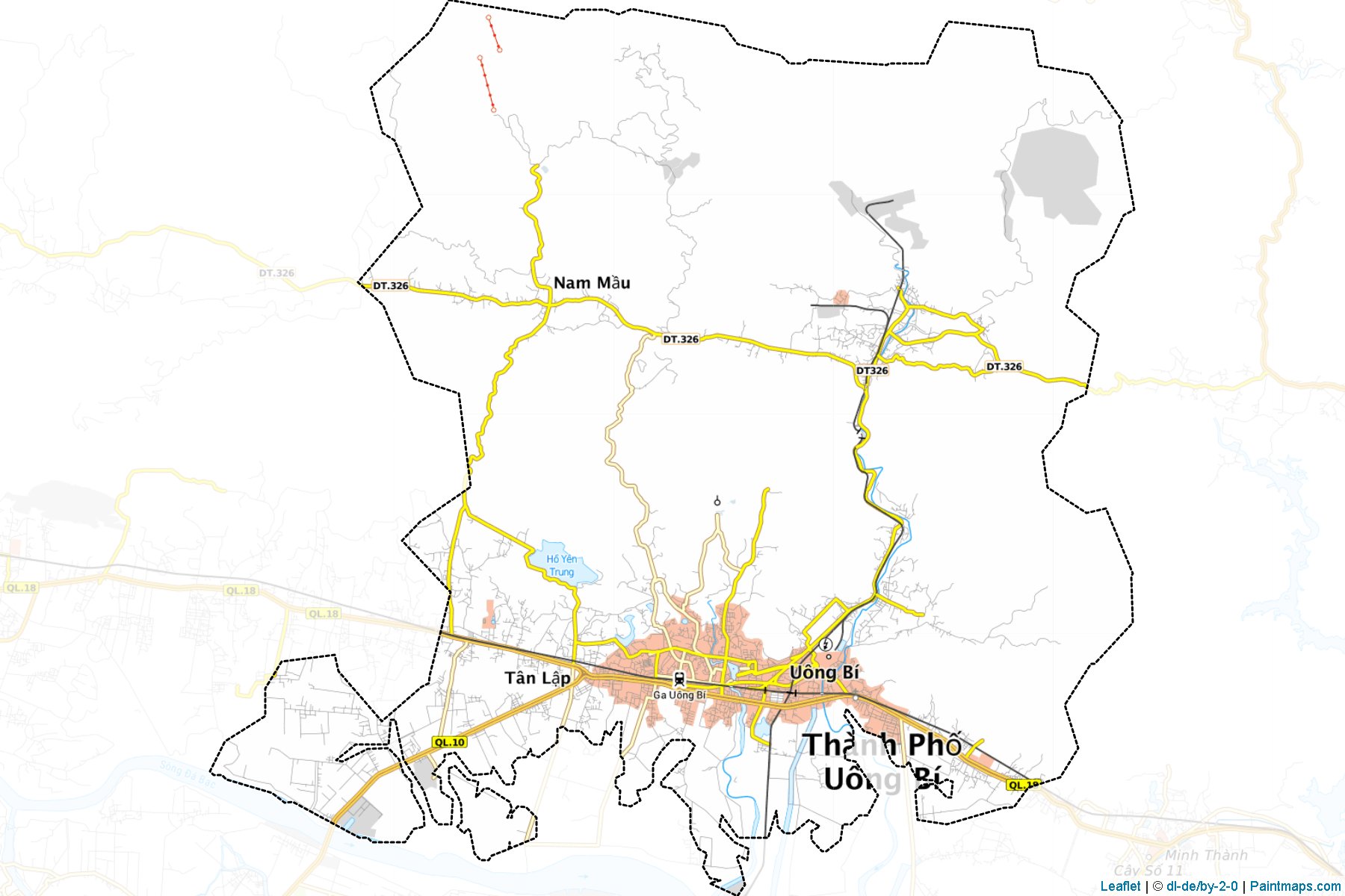 Muestras de recorte de mapas Uong Bi (Quảng Ninh)-1