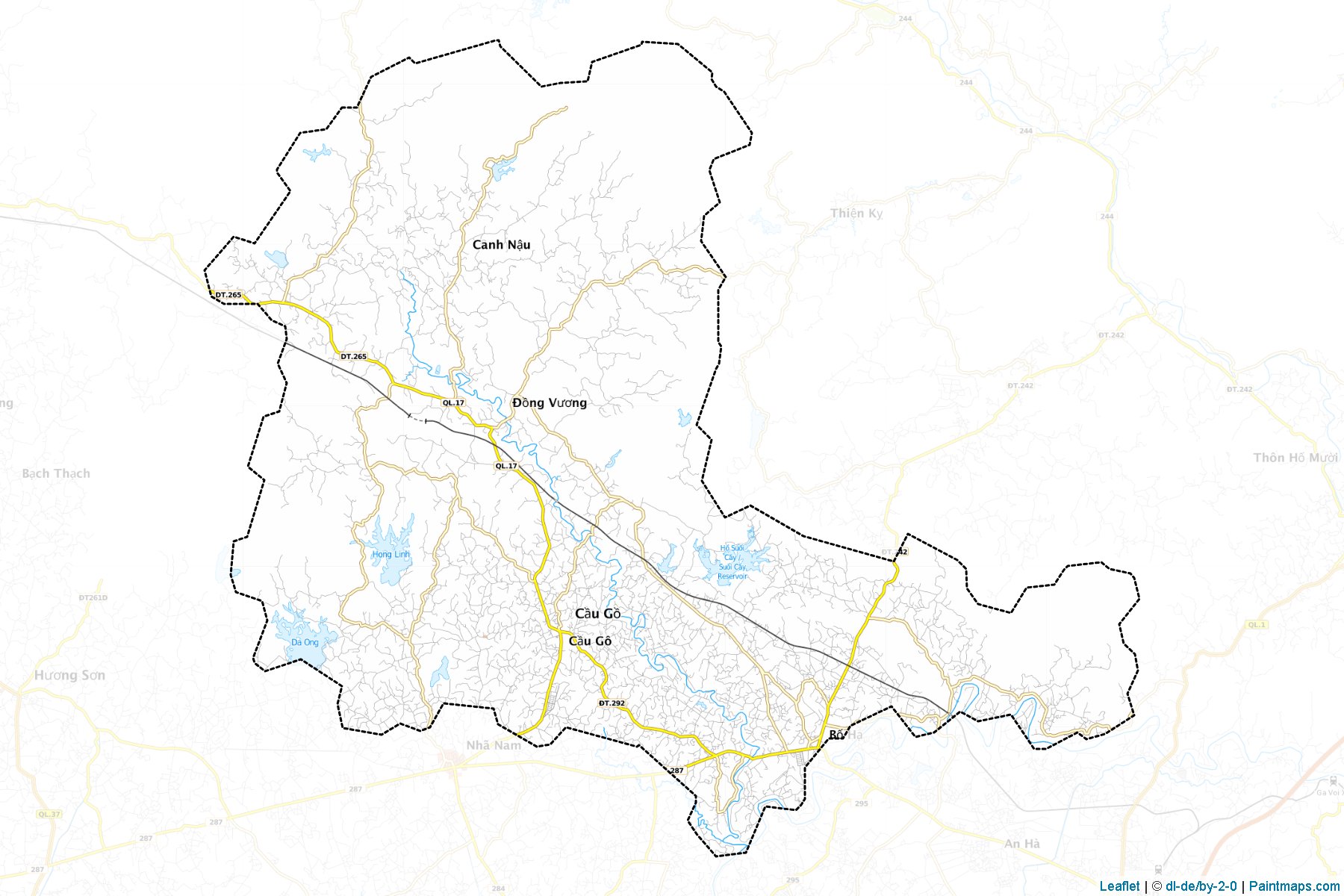 Muestras de recorte de mapas Yen The (Bắc Giang)-1