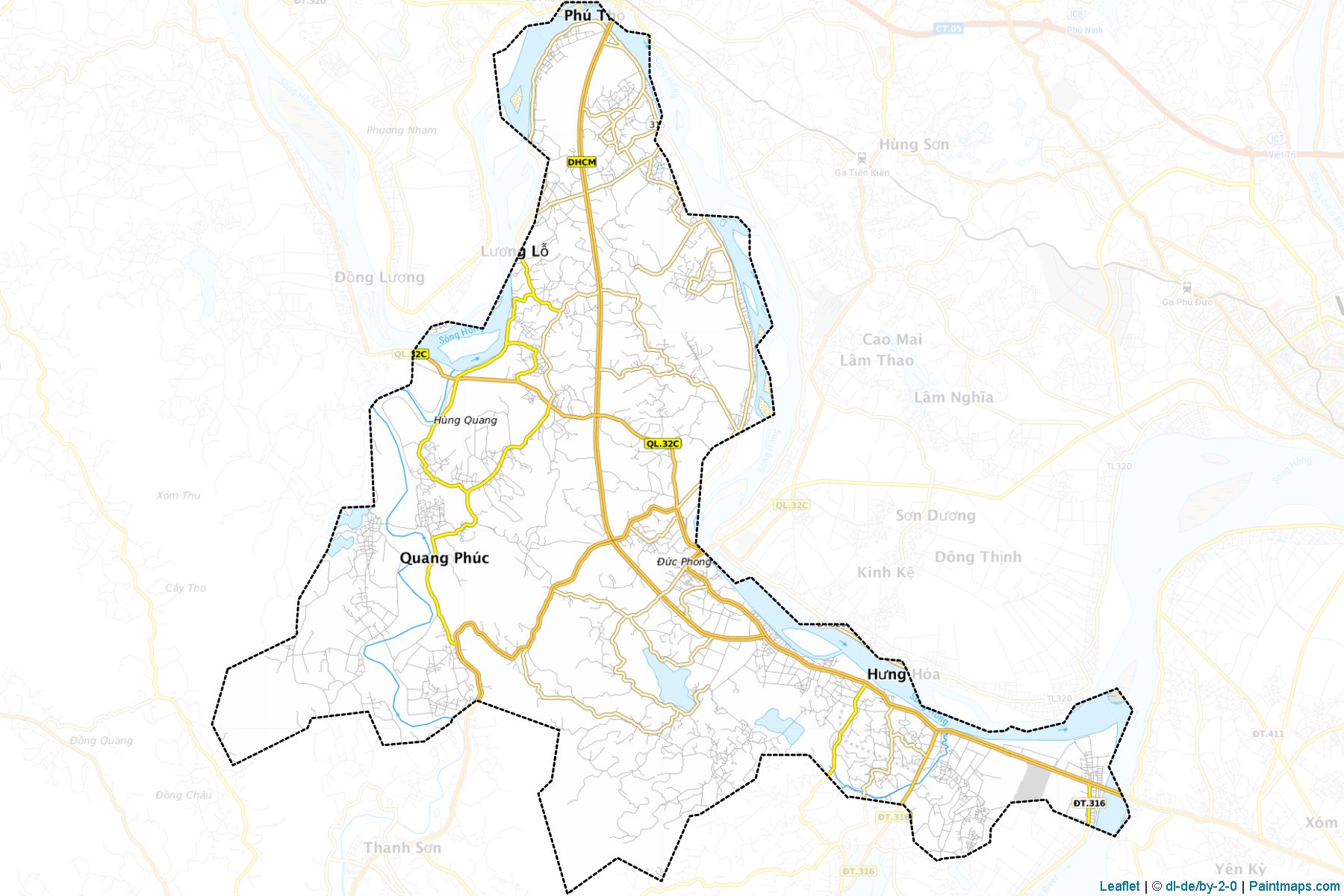 Muestras de recorte de mapas Tam Nong (Phú Thọ)-1