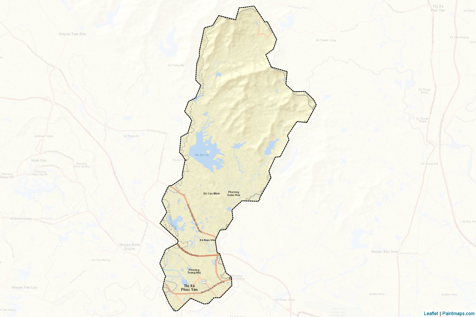 Muestras de recorte de mapas Phuc Yen (Vĩnh Phúc)-2