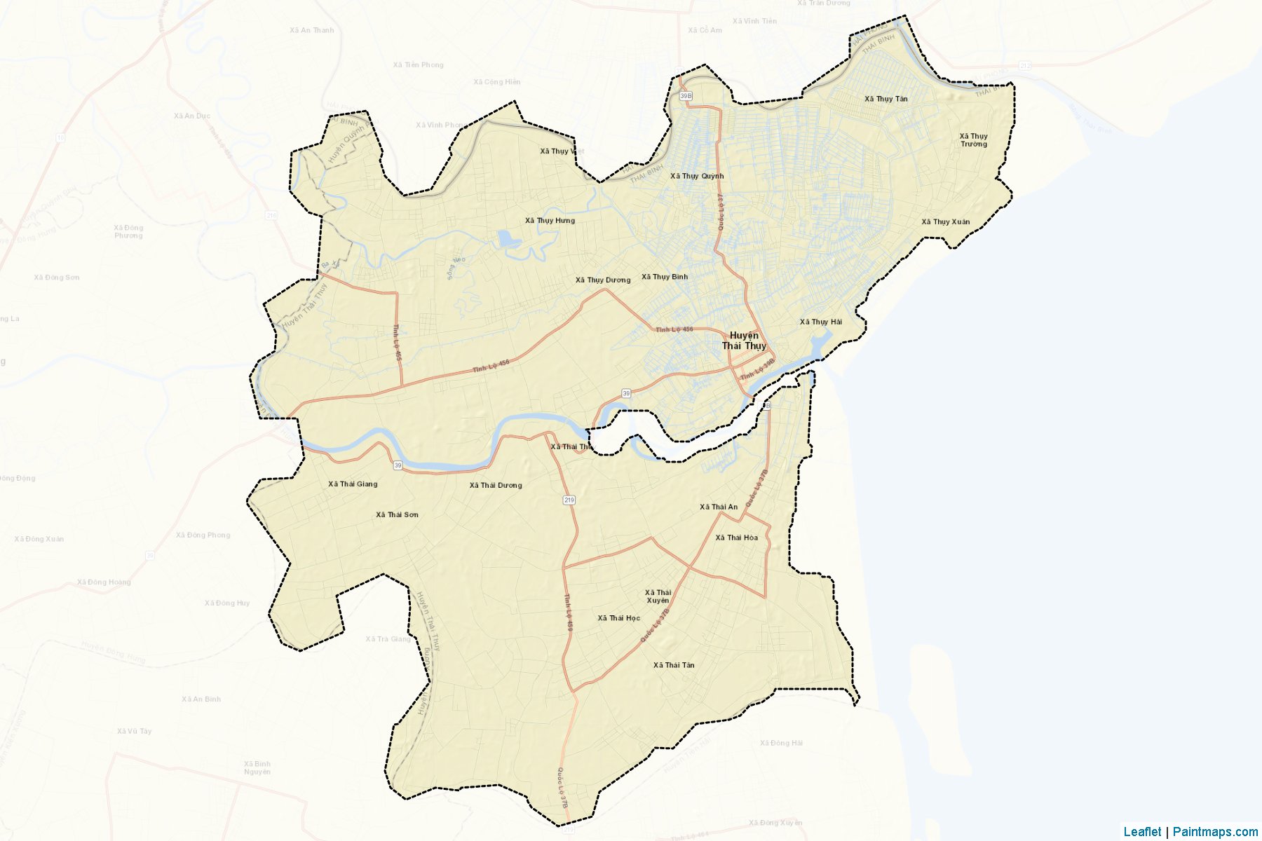 Muestras de recorte de mapas Thai Thuy (Thái Bình)-2