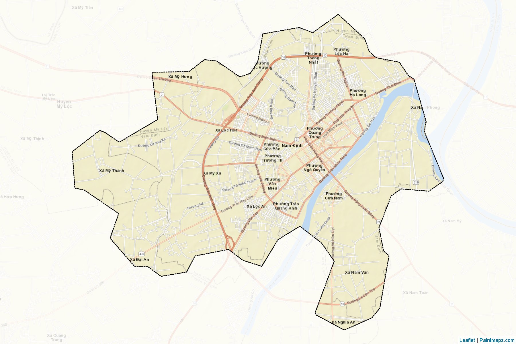 Muestras de recorte de mapas Nam Dinh (Nam Định)-2