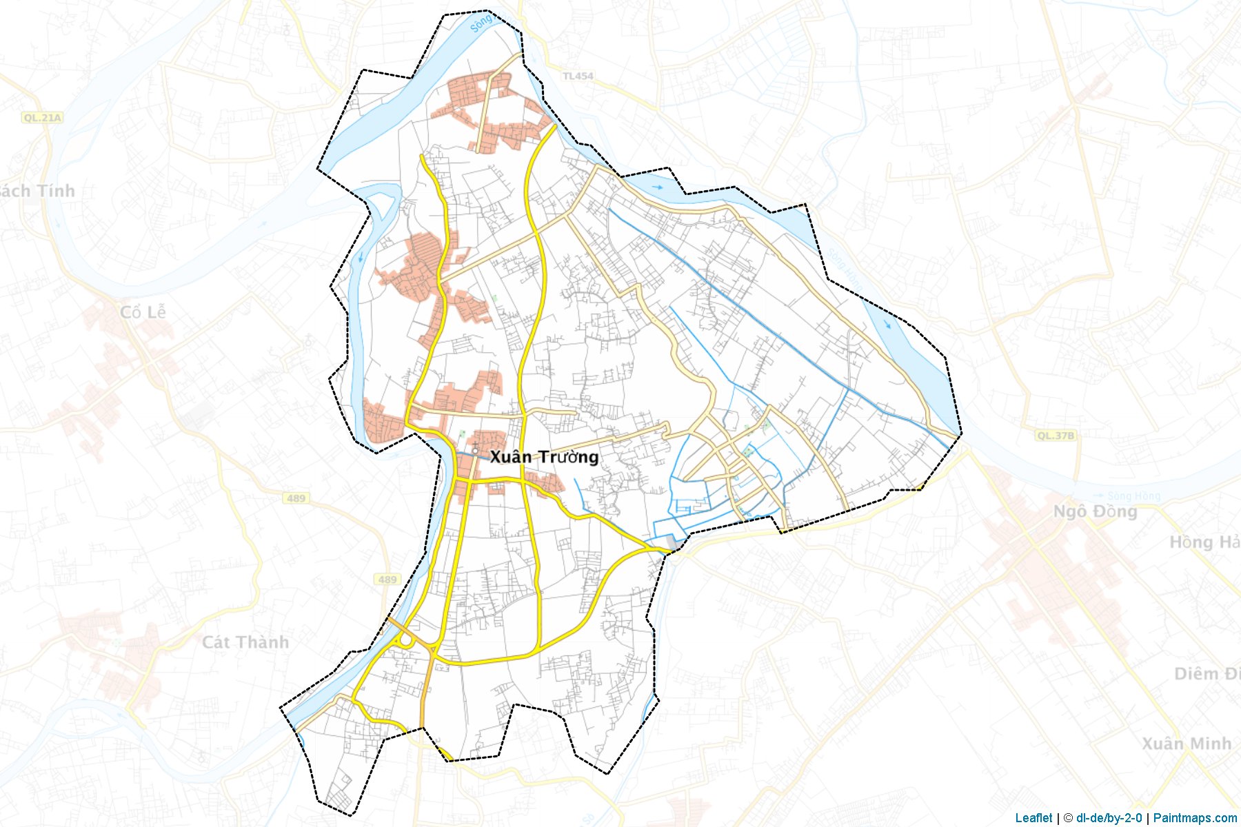 Muestras de recorte de mapas Xuan Truong (Nam Định)-1