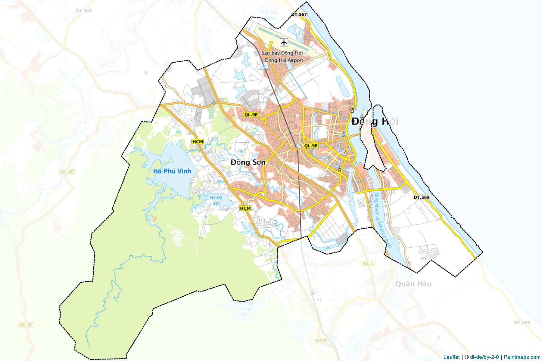 Muestras de recorte de mapas Dong Hoi (Quảng Bình)-1