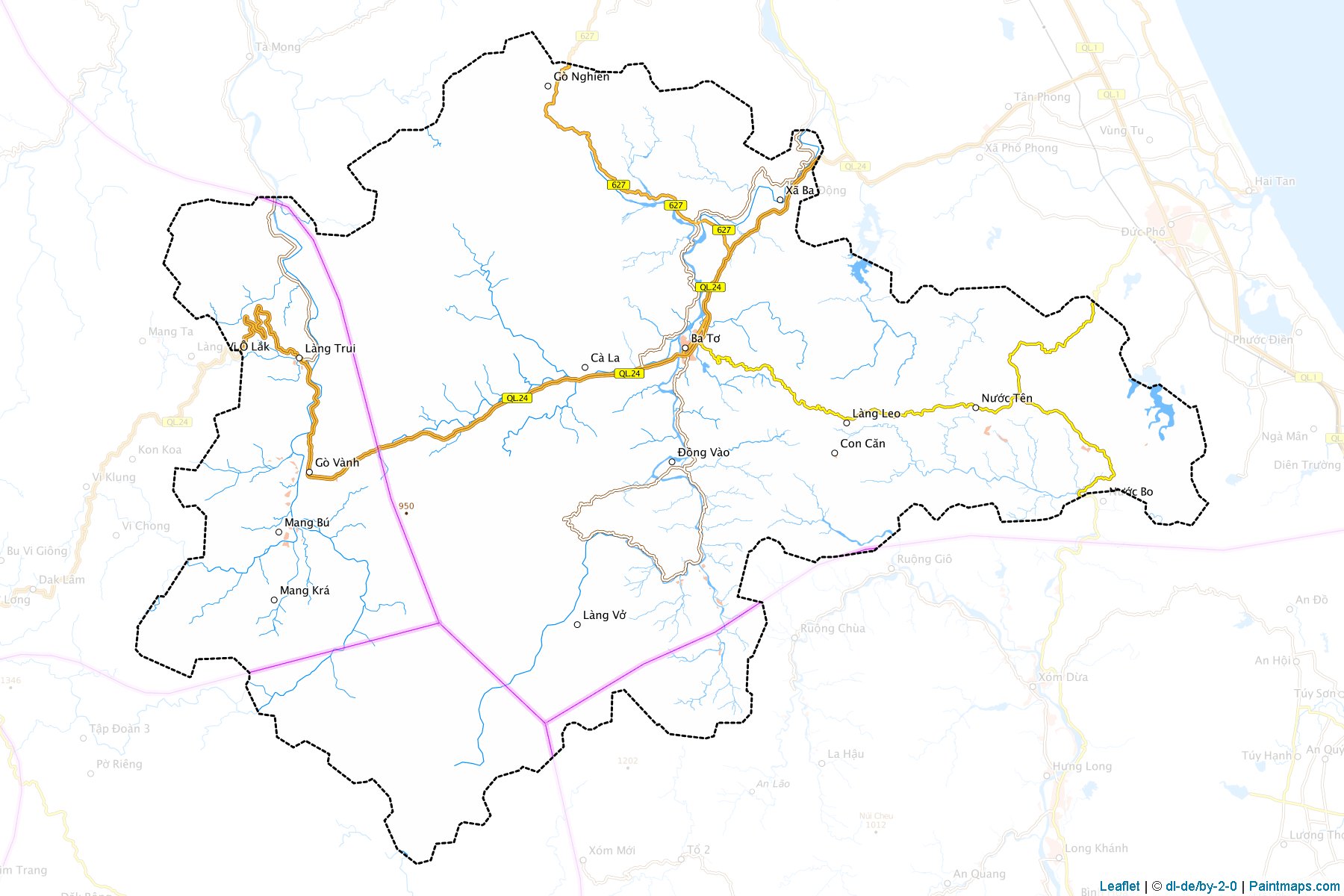 Muestras de recorte de mapas Ba To (Quảng Ngãi)-1