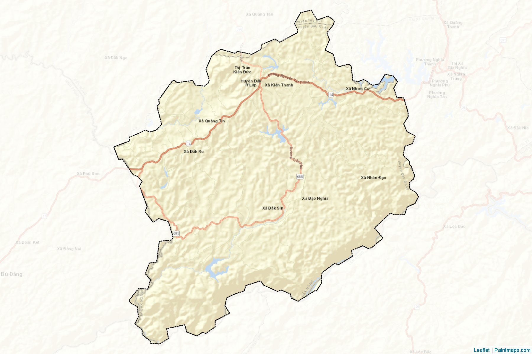 Muestras de recorte de mapas Dak R'Lap (Đắk Nông)-2