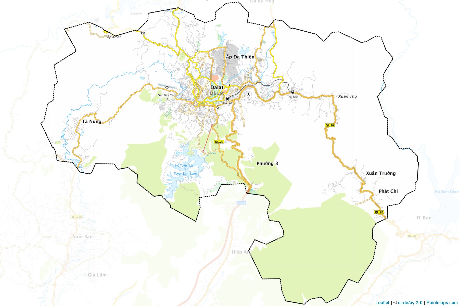 Muestras de recorte de mapas Da Lat (Lâm Đồng)-1