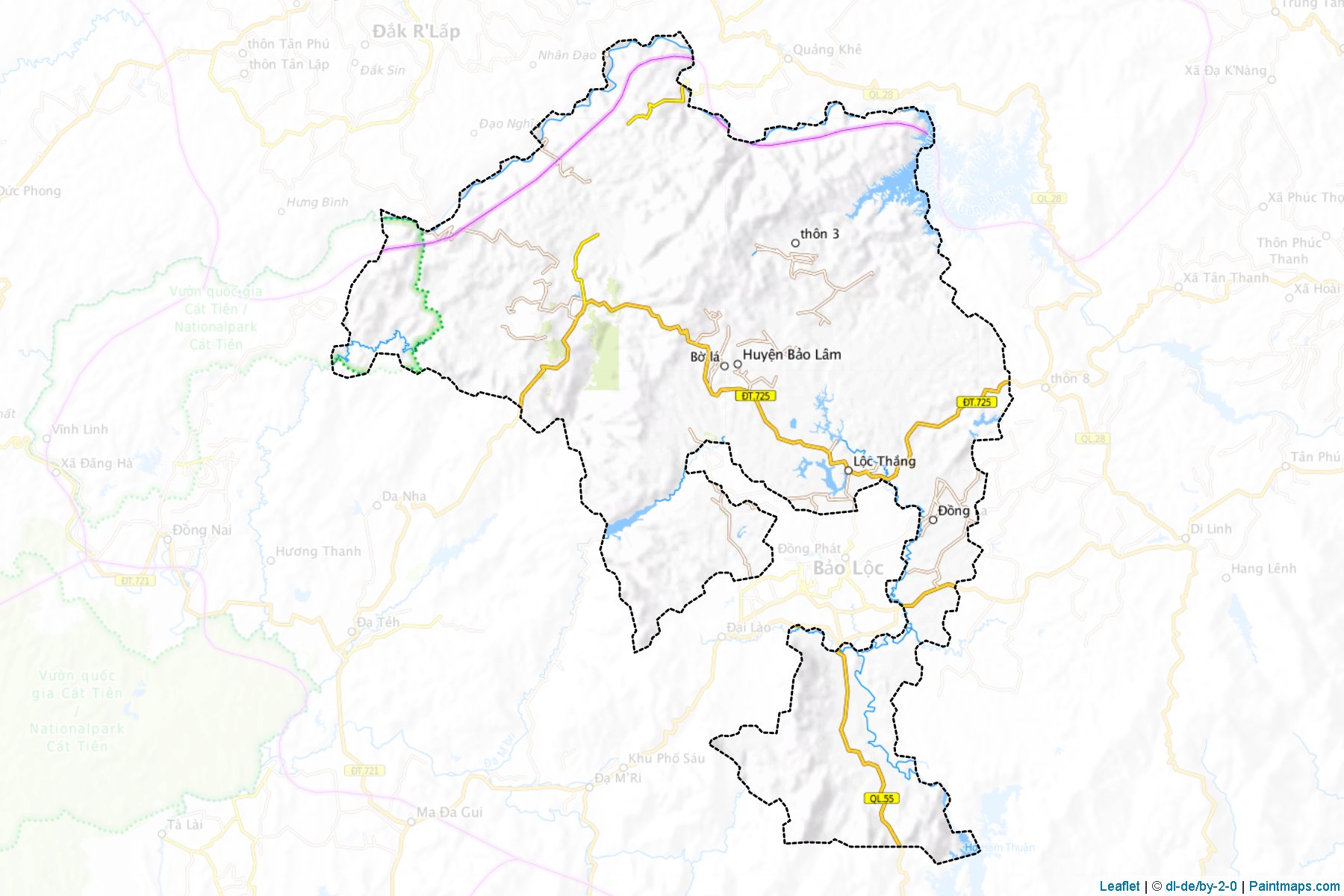 Muestras de recorte de mapas Bao Lam (Lâm Đồng)-1