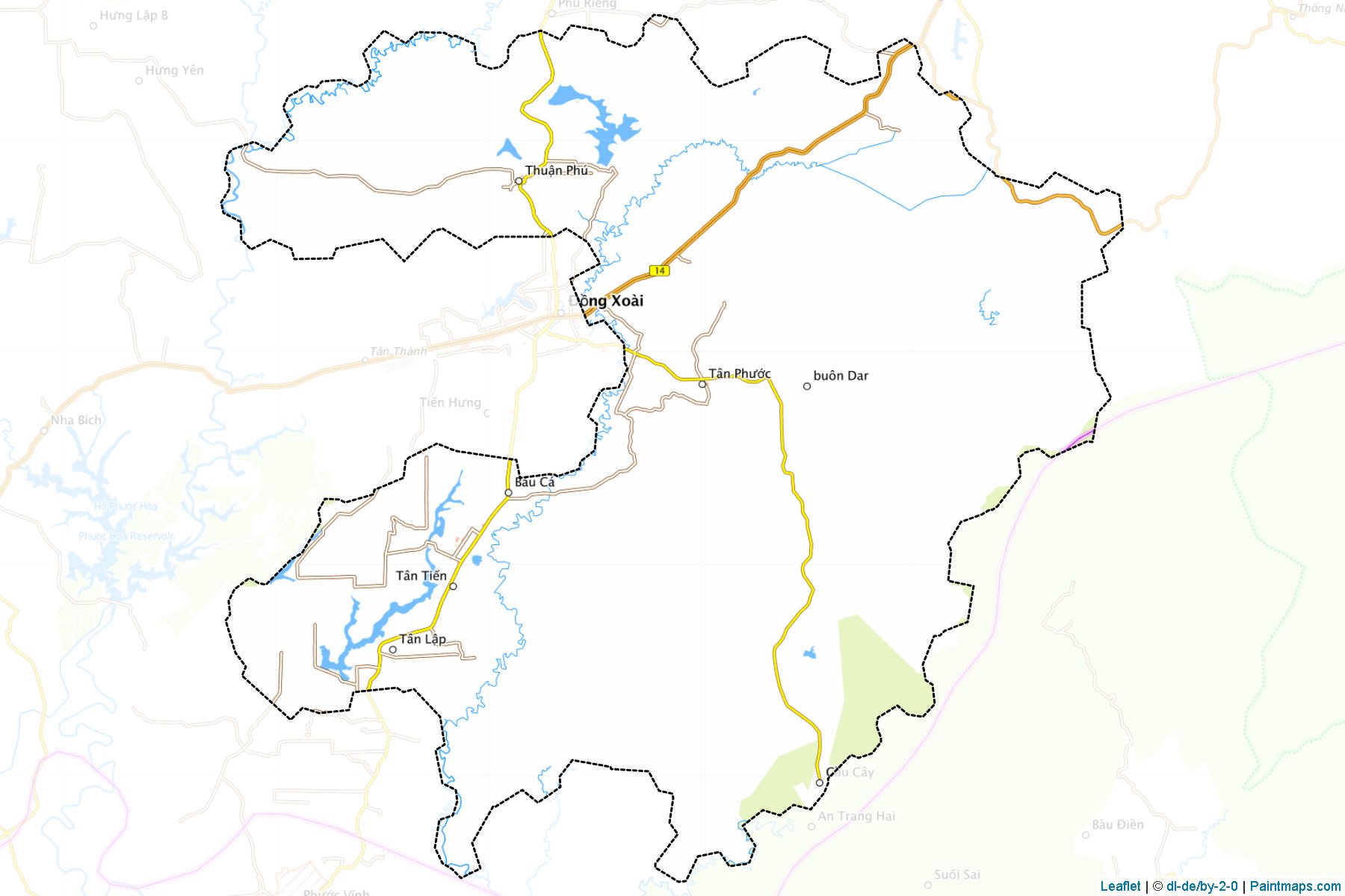 Muestras de recorte de mapas Dong Phu (Bình Phước)-1