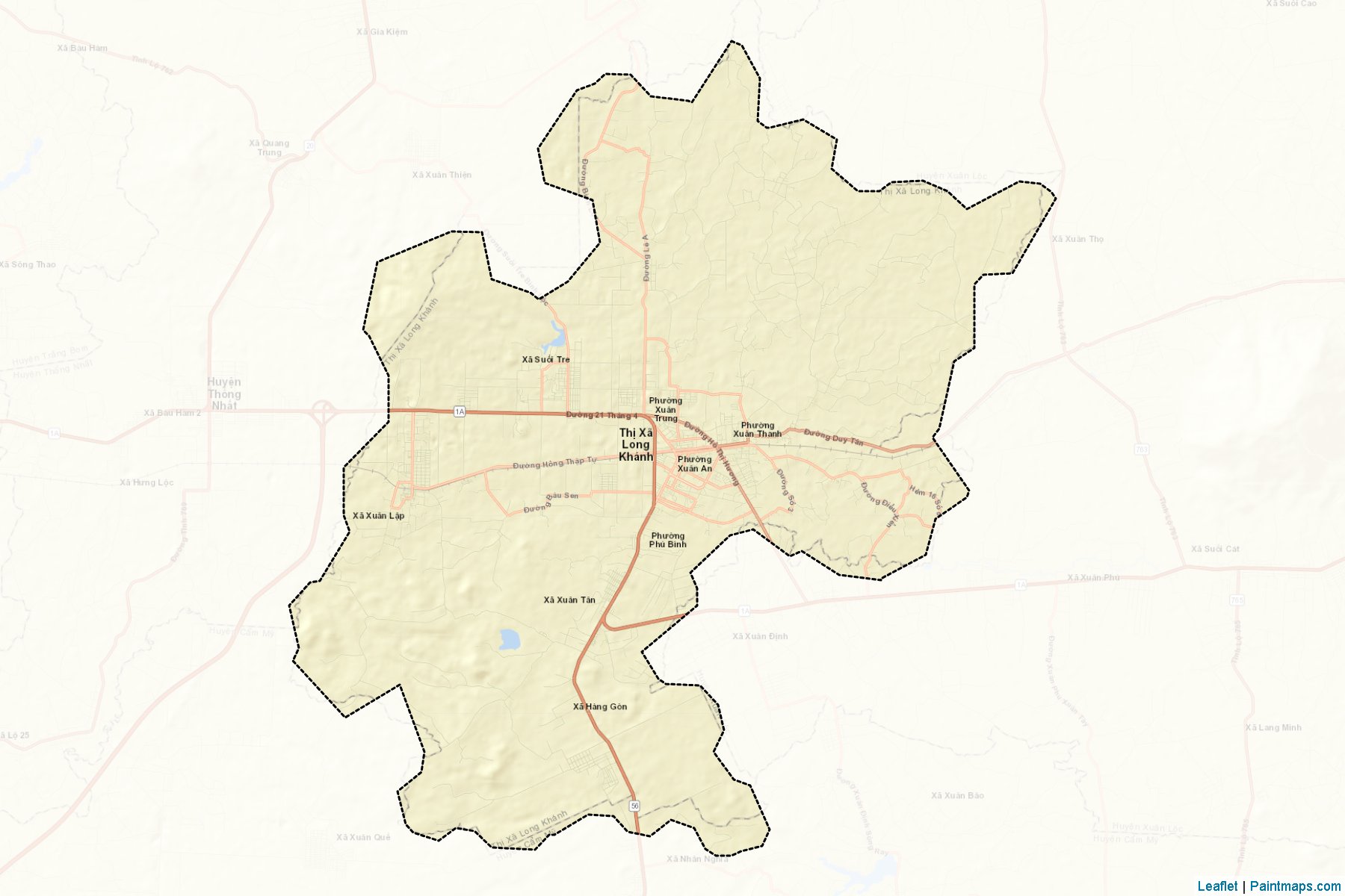 Muestras de recorte de mapas Long Khanh (Đông Nam Bộ)-2