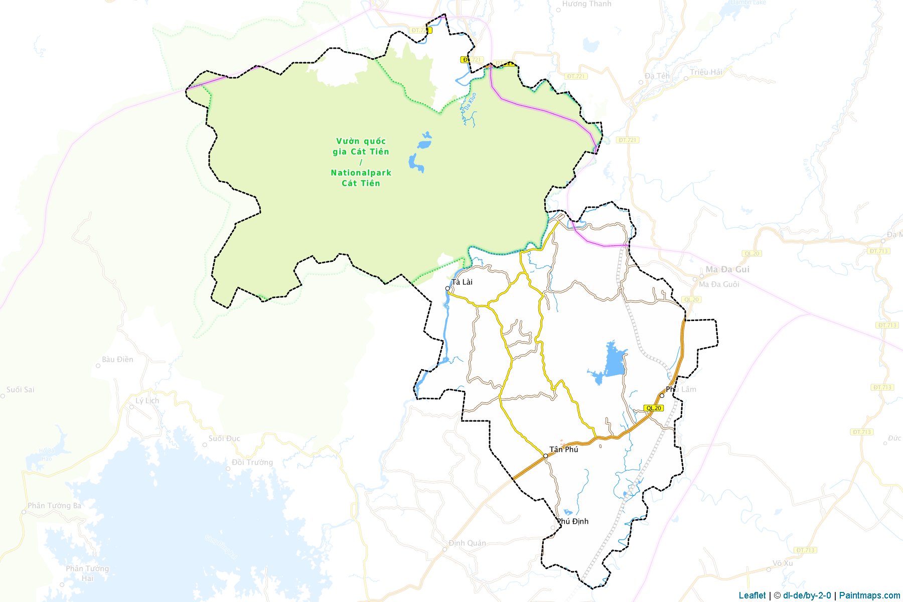 Muestras de recorte de mapas Tan Phu (Đông Nam Bộ)-1