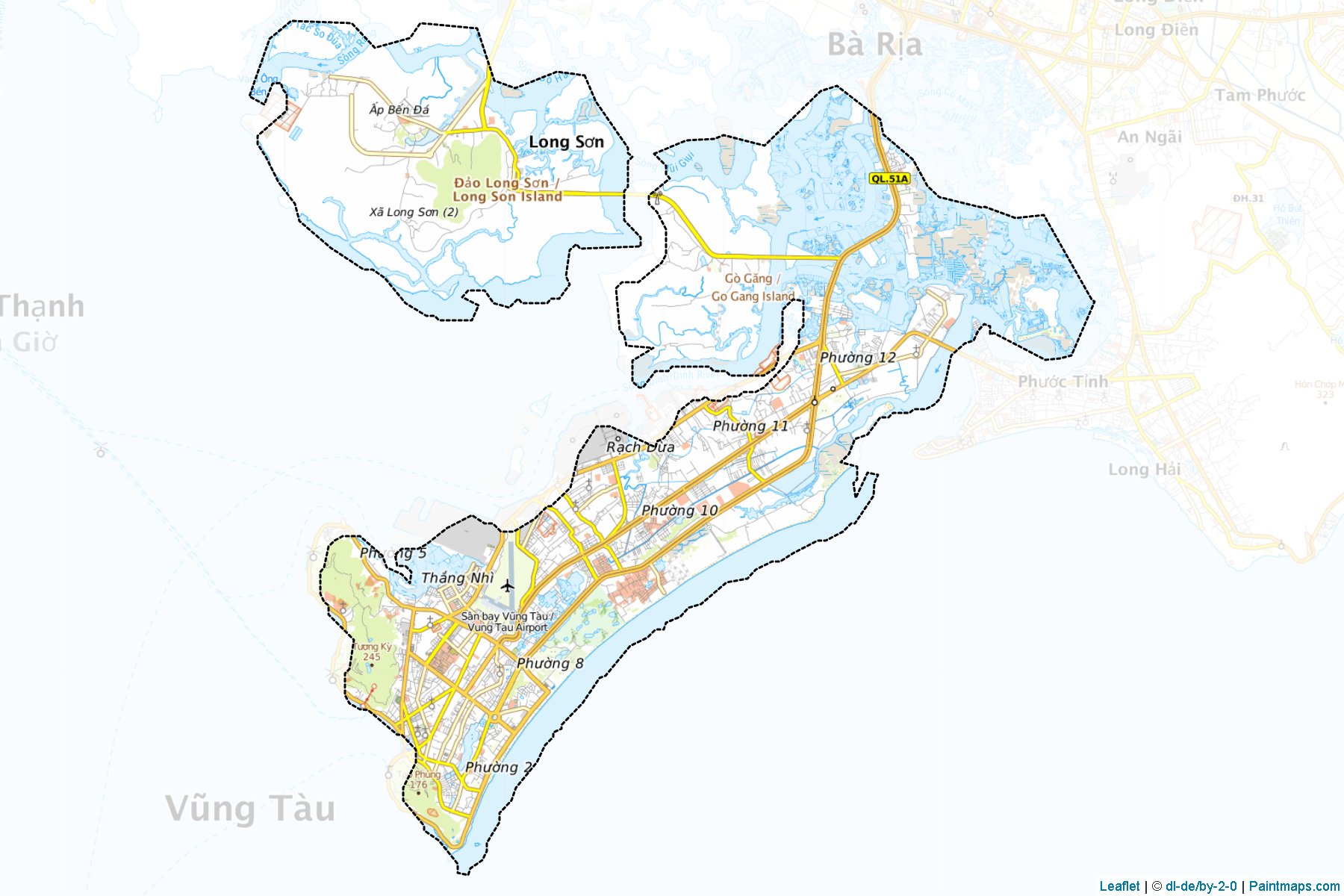 Vung Tau (Bà Rịa-Vũng Tàu) Haritası Örnekleri-1